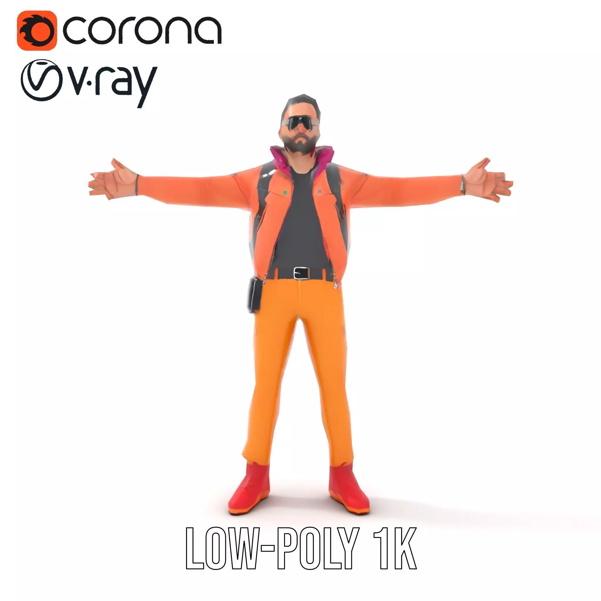 Stylish Urban Outfit model pack Low-poly 3D model_7