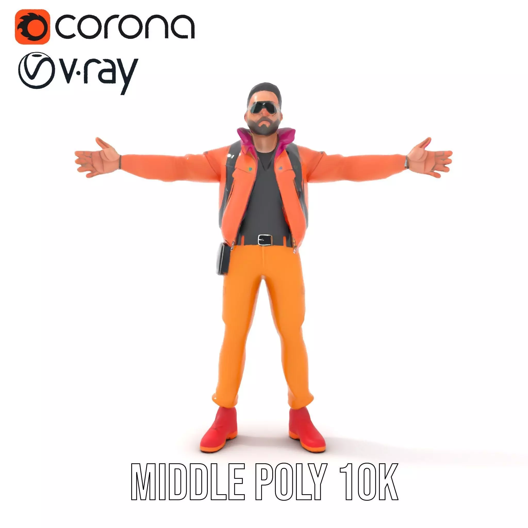 Stylish Urban Outfit model pack Low-poly 3D model_26