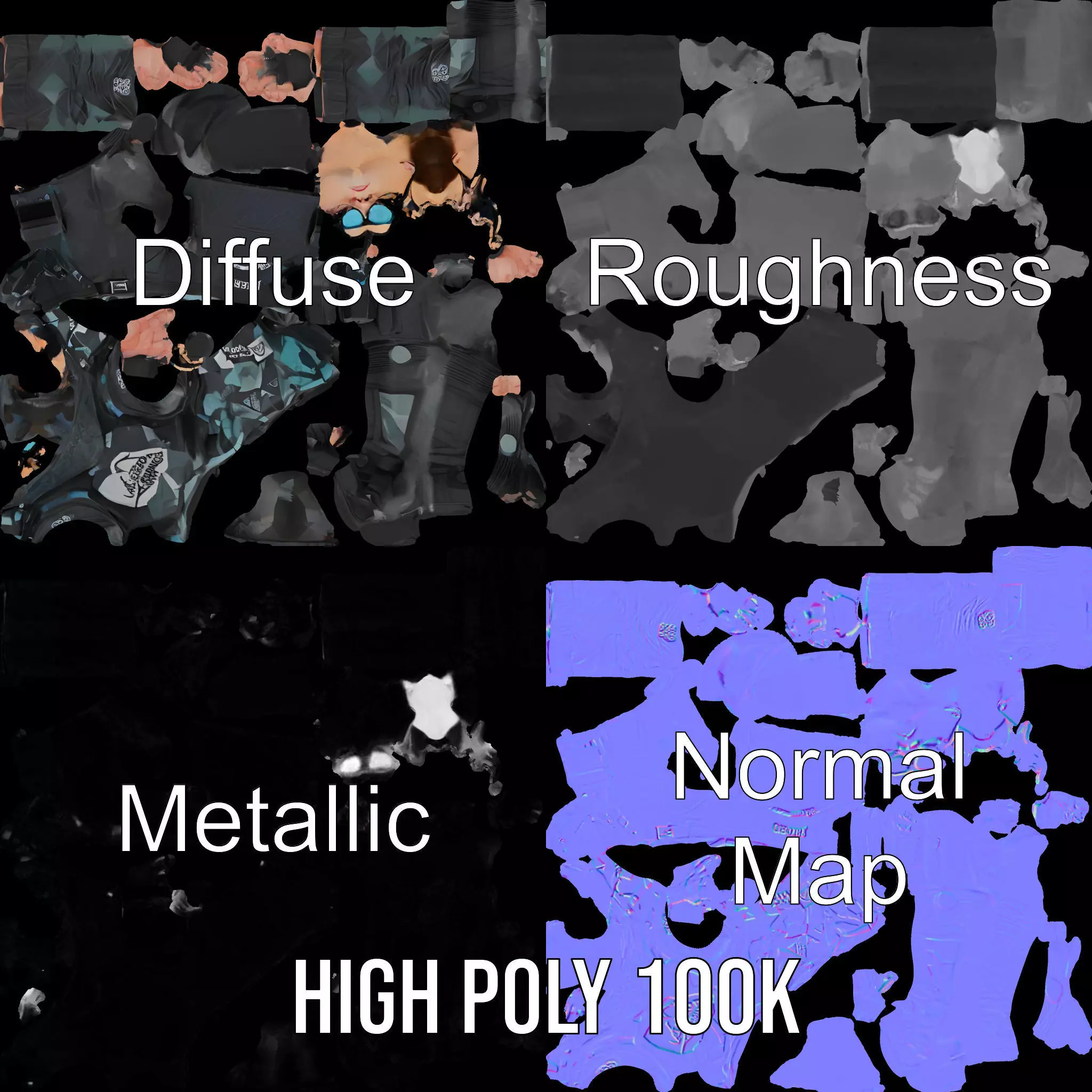 Urban Tactical Outfit model pack Low-poly 3D model_3