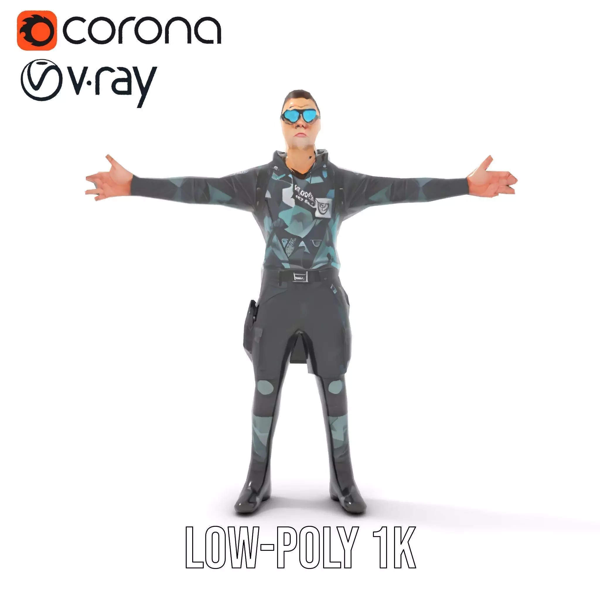 Urban Tactical Outfit model pack Low-poly 3D model_8