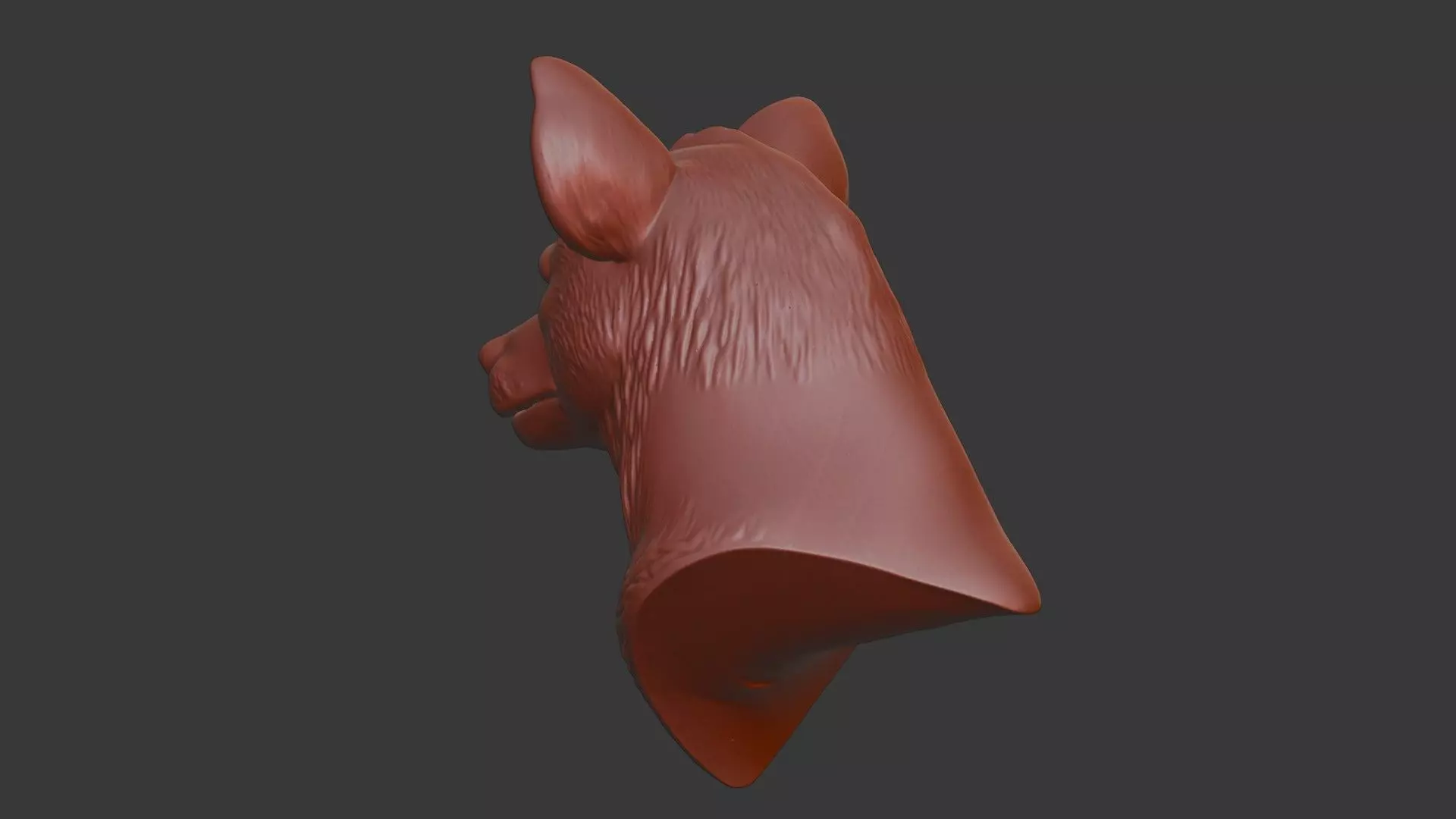 Hyena Head Bust 3D Model - STL Printable Wildlife Sculpture 3D print model_4