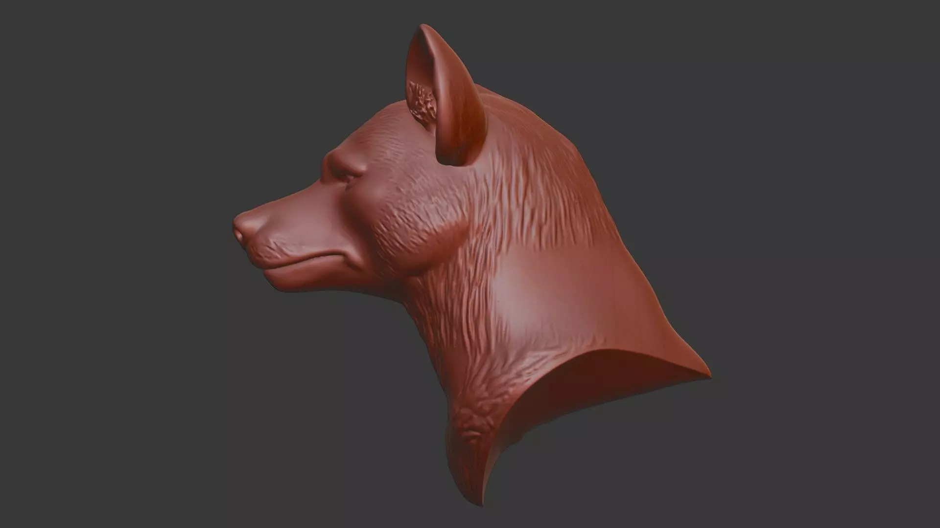 Hyena Head Bust 3D Model - STL Printable Wildlife Sculpture 3D print model_3