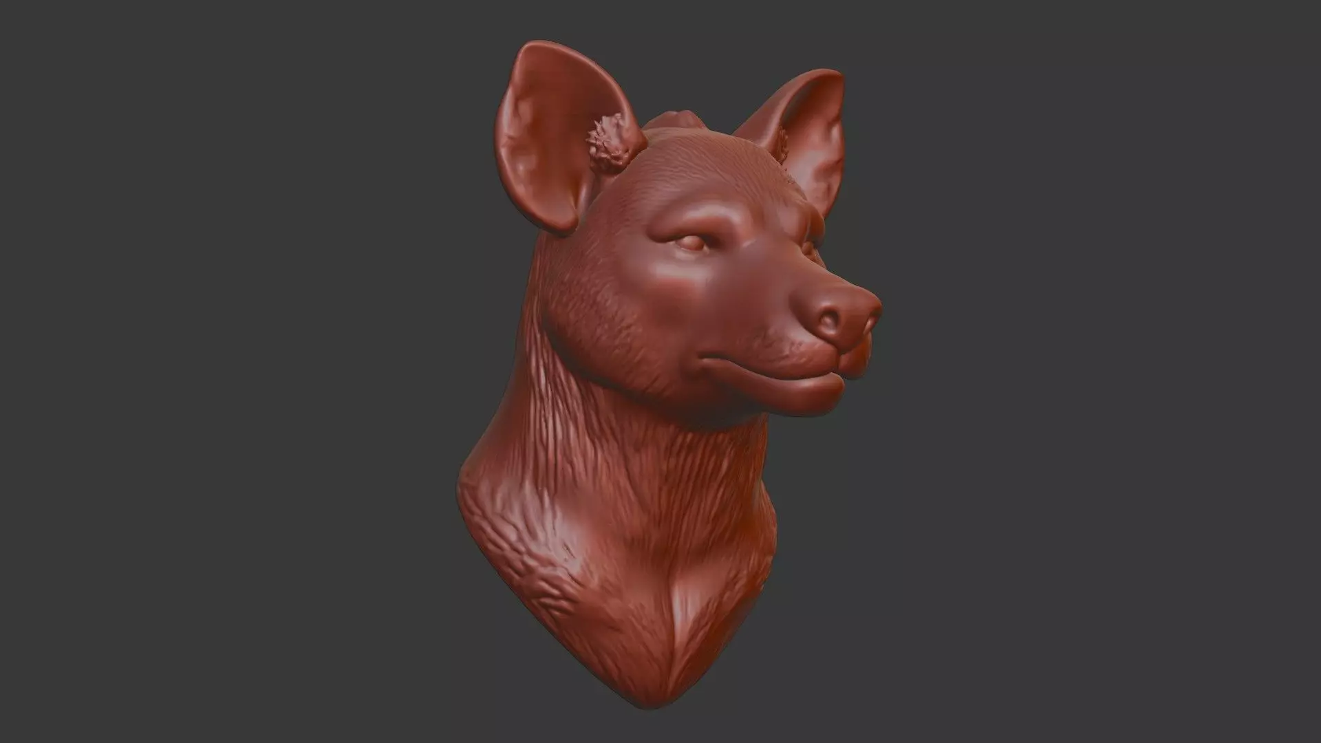 Hyena Head Bust 3D Model - STL Printable Wildlife Sculpture 3D print model_1