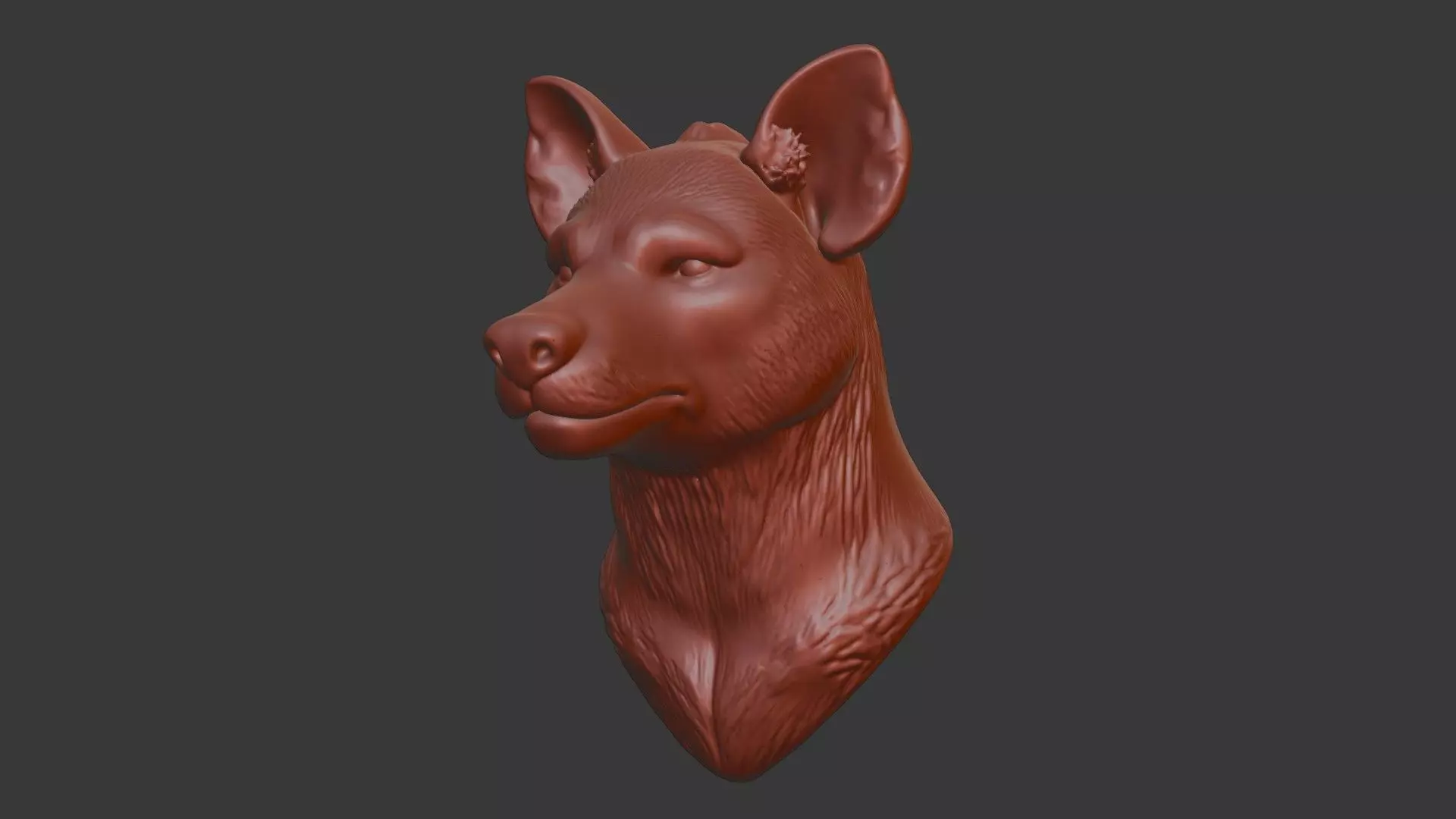 Hyena Head Bust 3D Model - STL Printable Wildlife Sculpture 3D print model_7