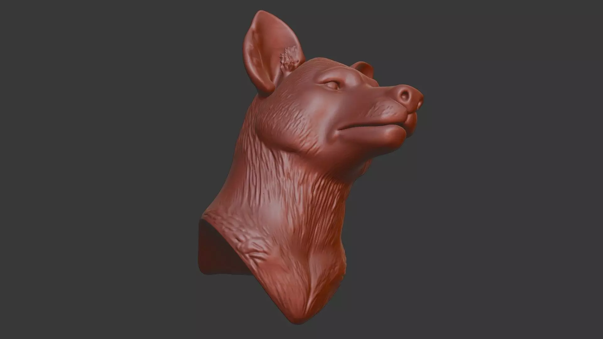 Hyena Head Bust 3D Model - STL Printable Wildlife Sculpture 3D print model_6