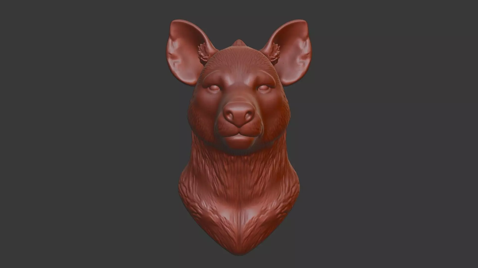 Hyena Head Bust 3D Model - STL Printable Wildlife Sculpture 3D print model_2