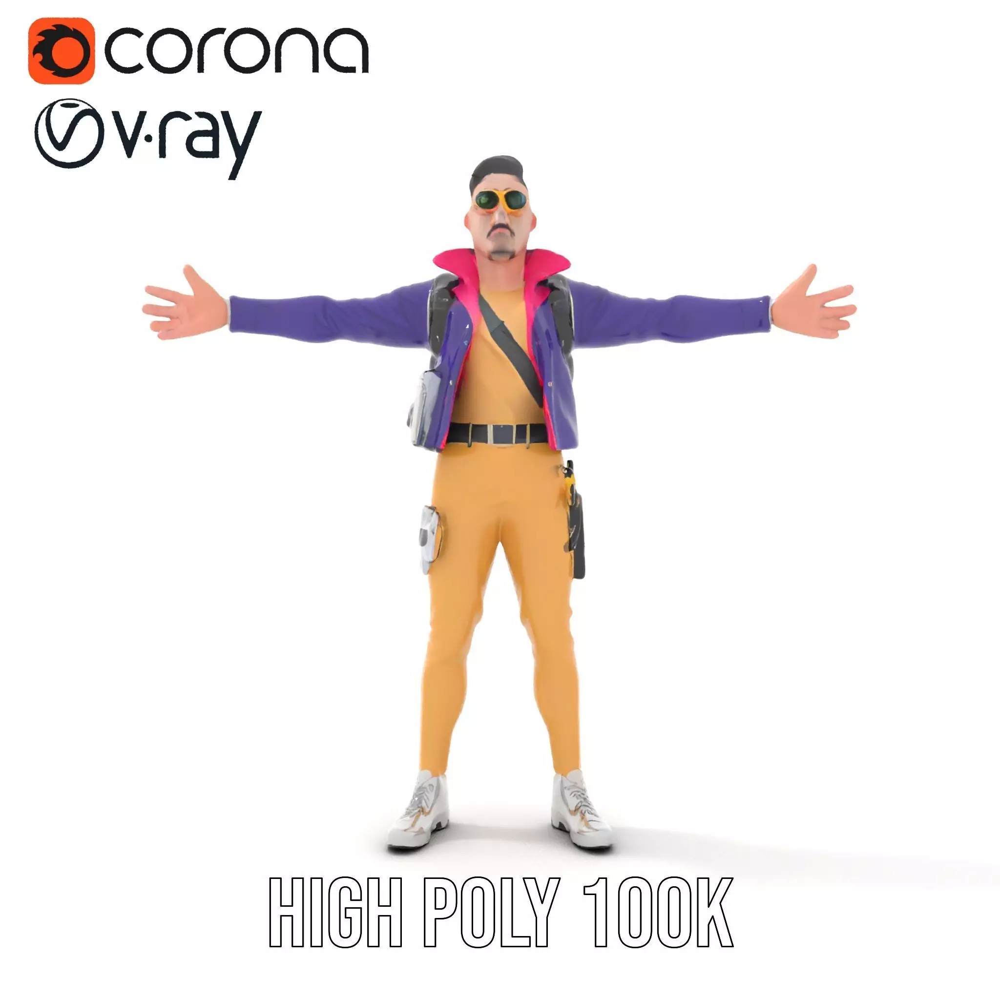 Stylish Adventurer model pack Low-poly 3D model_28