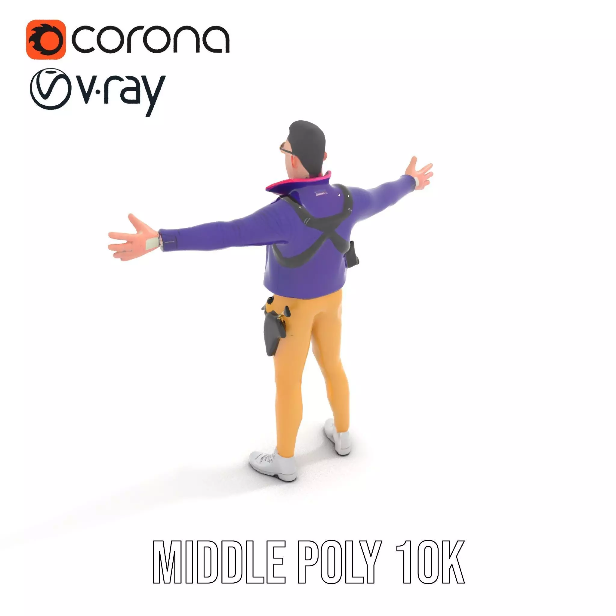 Stylish Adventurer model pack Low-poly 3D model_6