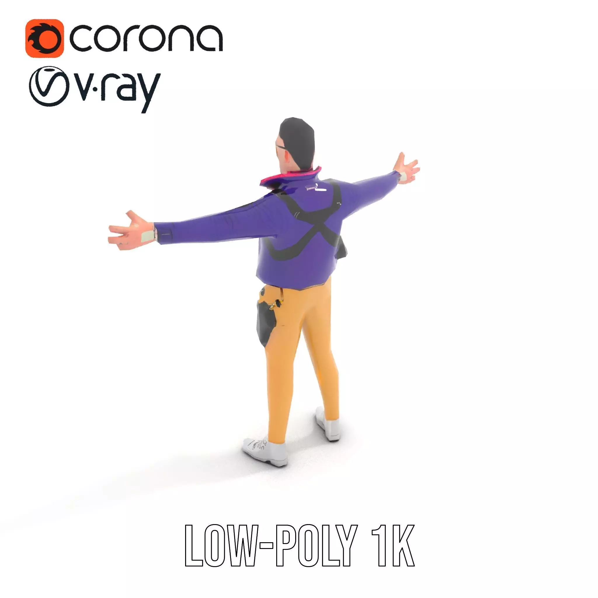 Stylish Adventurer model pack Low-poly 3D model_7