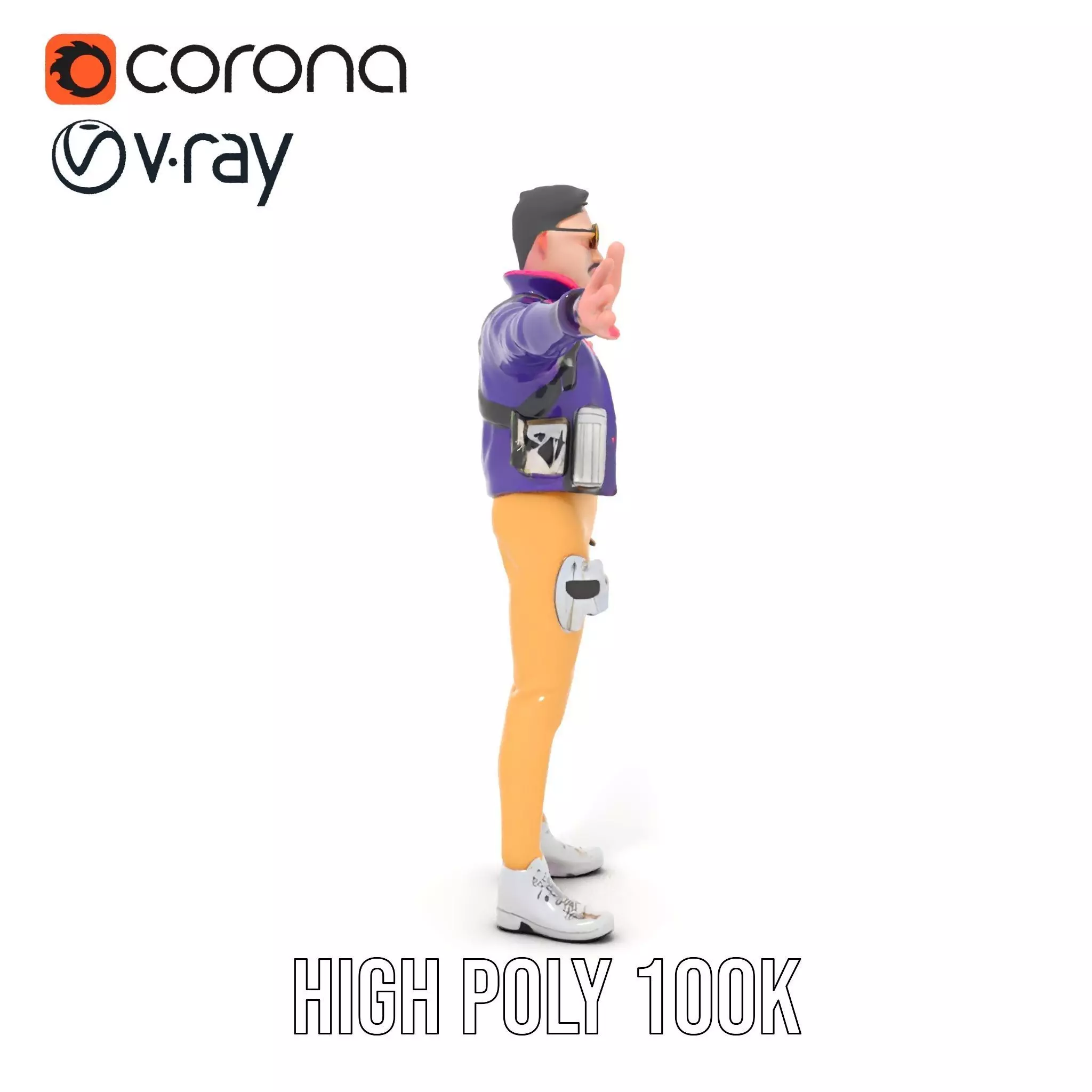 Stylish Adventurer model pack Low-poly 3D model_14