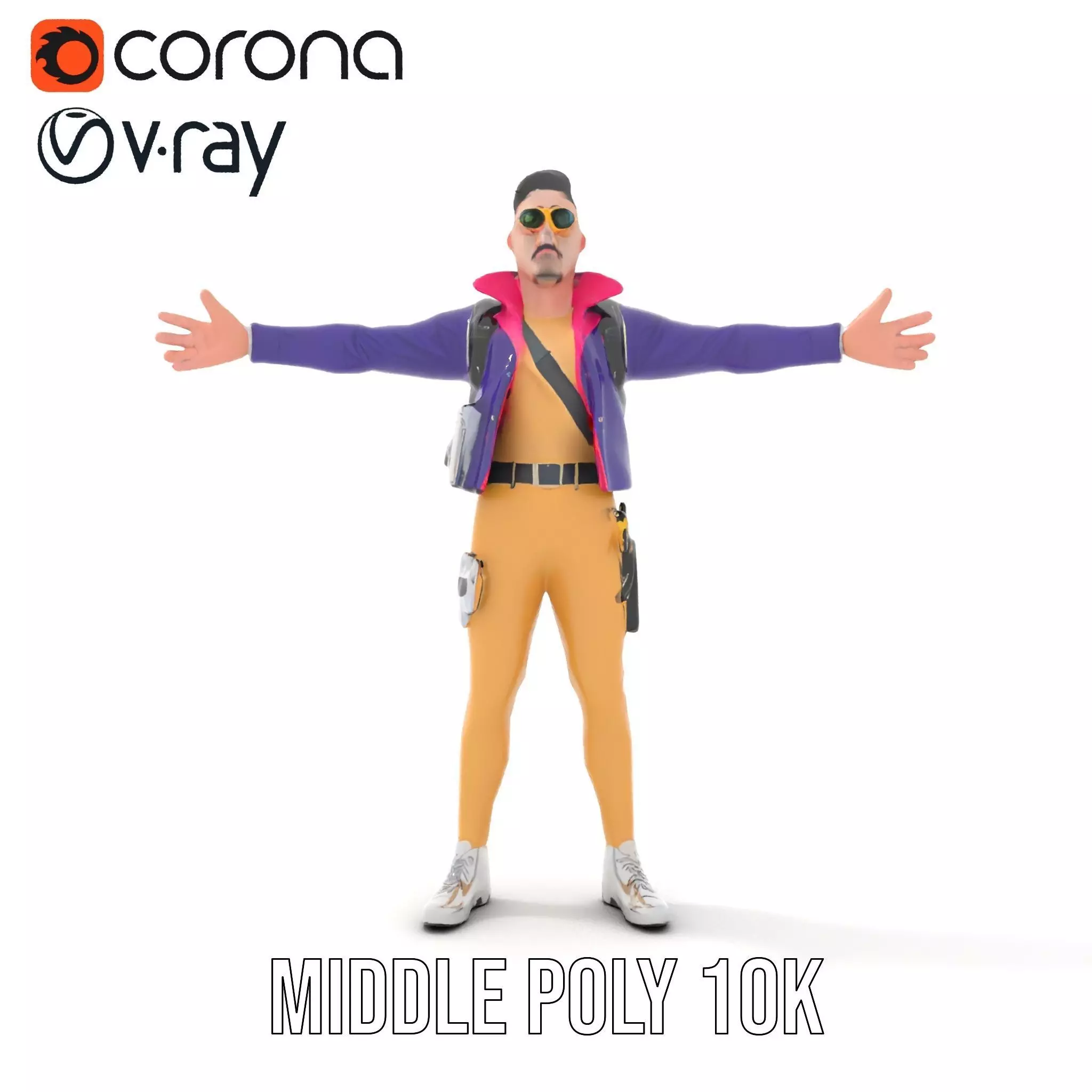 Stylish Adventurer model pack Low-poly 3D model_18