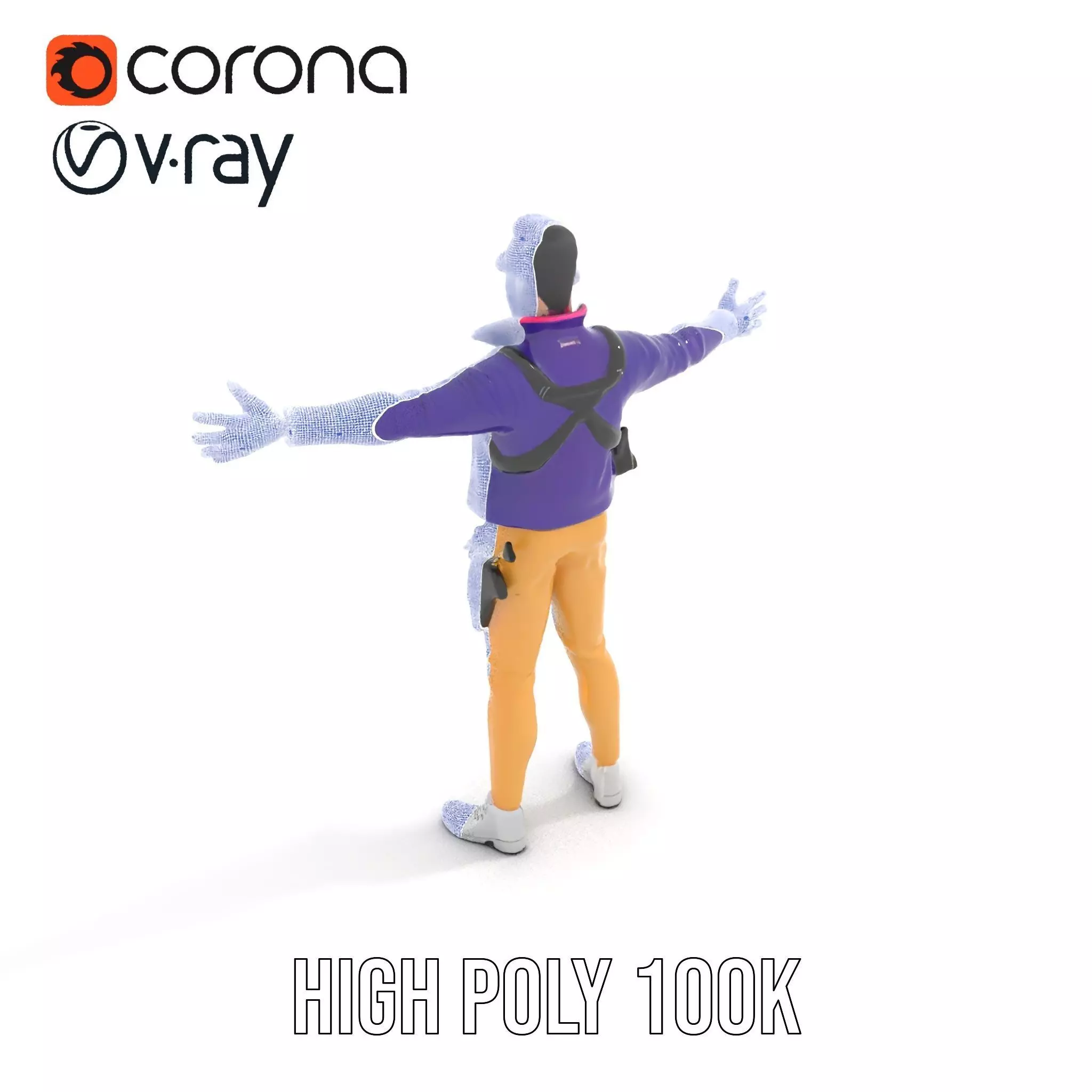 Stylish Adventurer model pack Low-poly 3D model_9