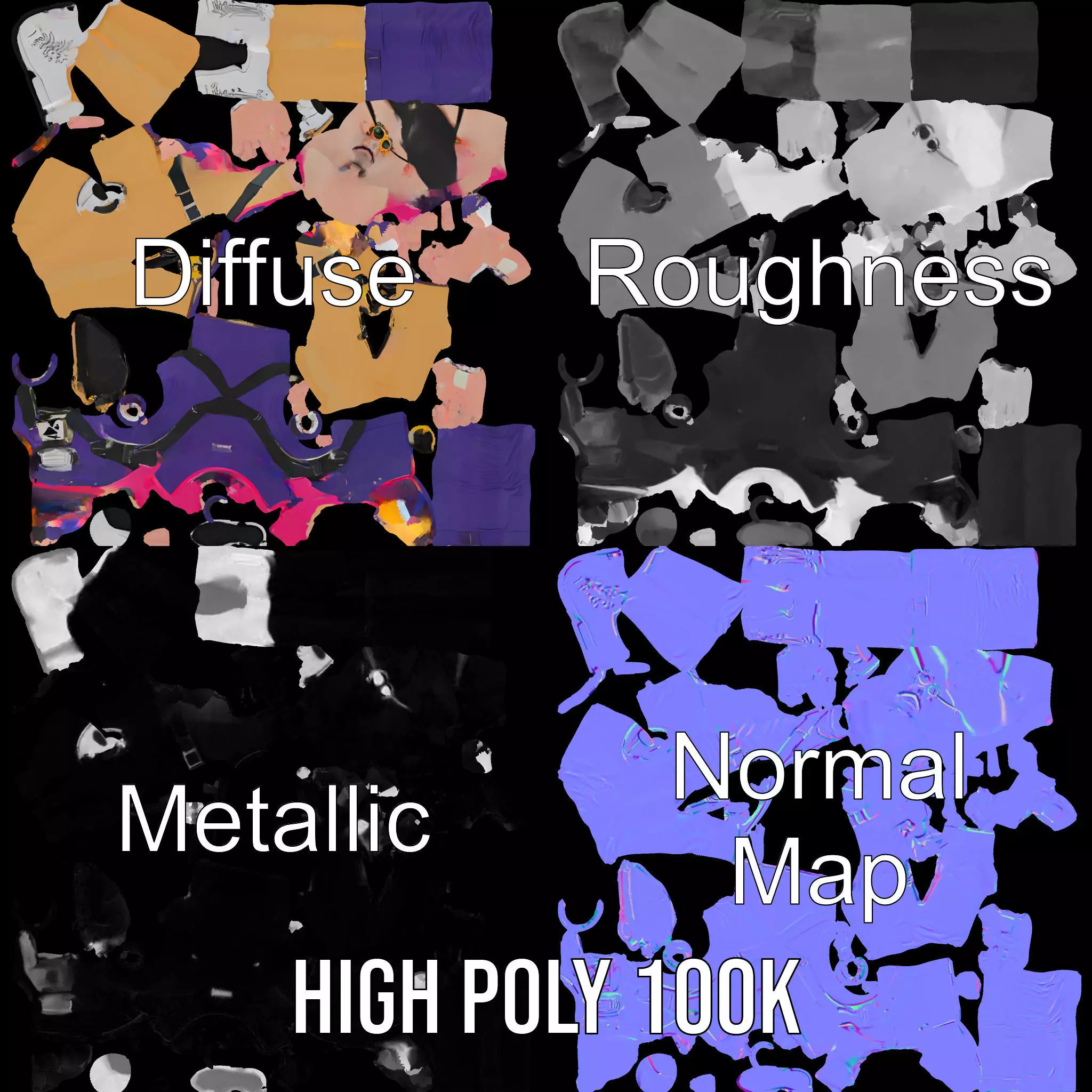 Stylish Adventurer model pack Low-poly 3D model_3