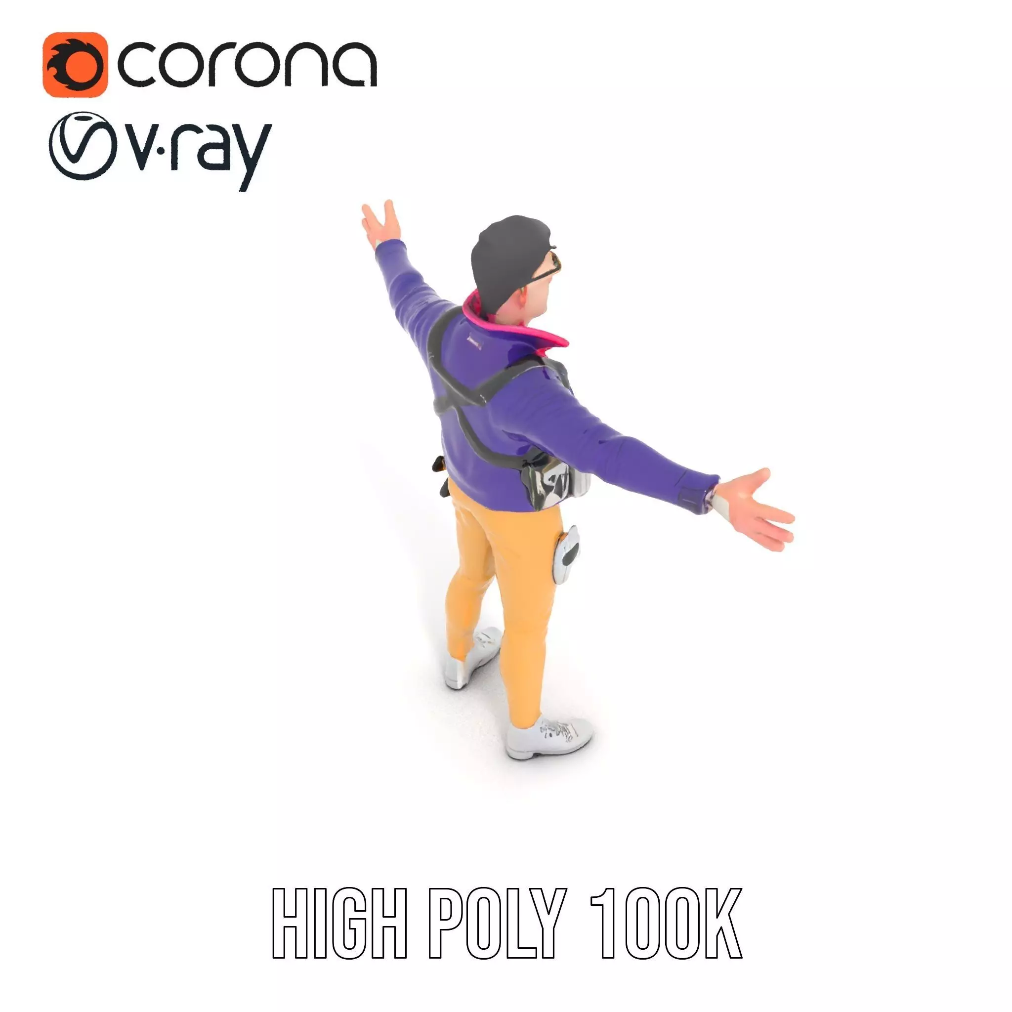 Stylish Adventurer model pack Low-poly 3D model_20