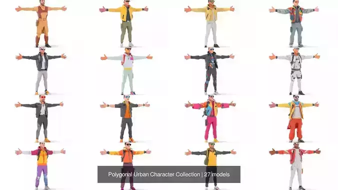 Polygonal Urban Character Collection 