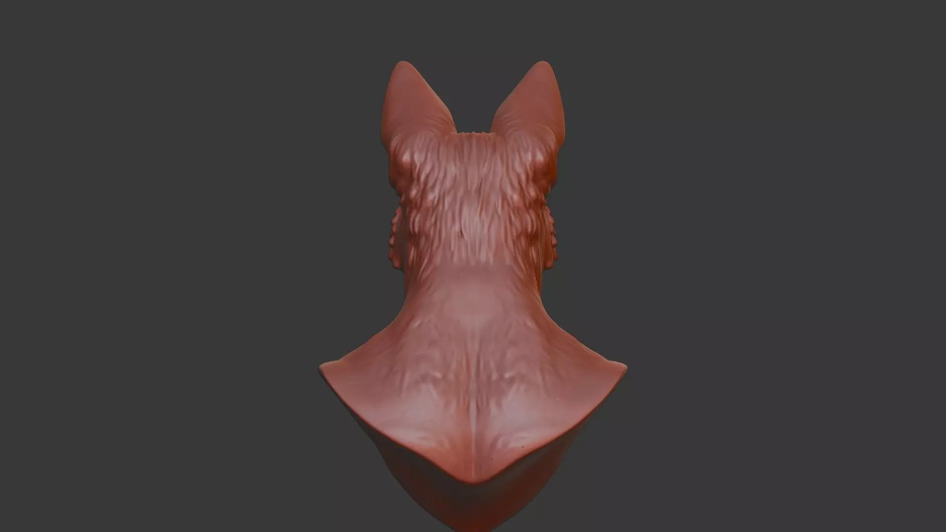 Jackal Head Bust 3D Model - STL Printable Canine Sculpture 3D print model_5