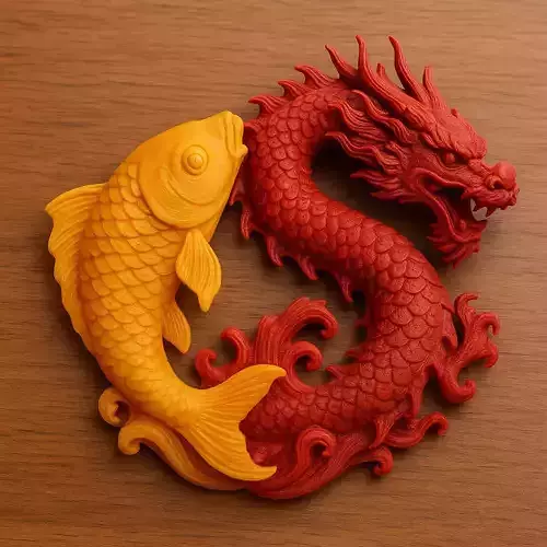 Carp Transforming into Dragon