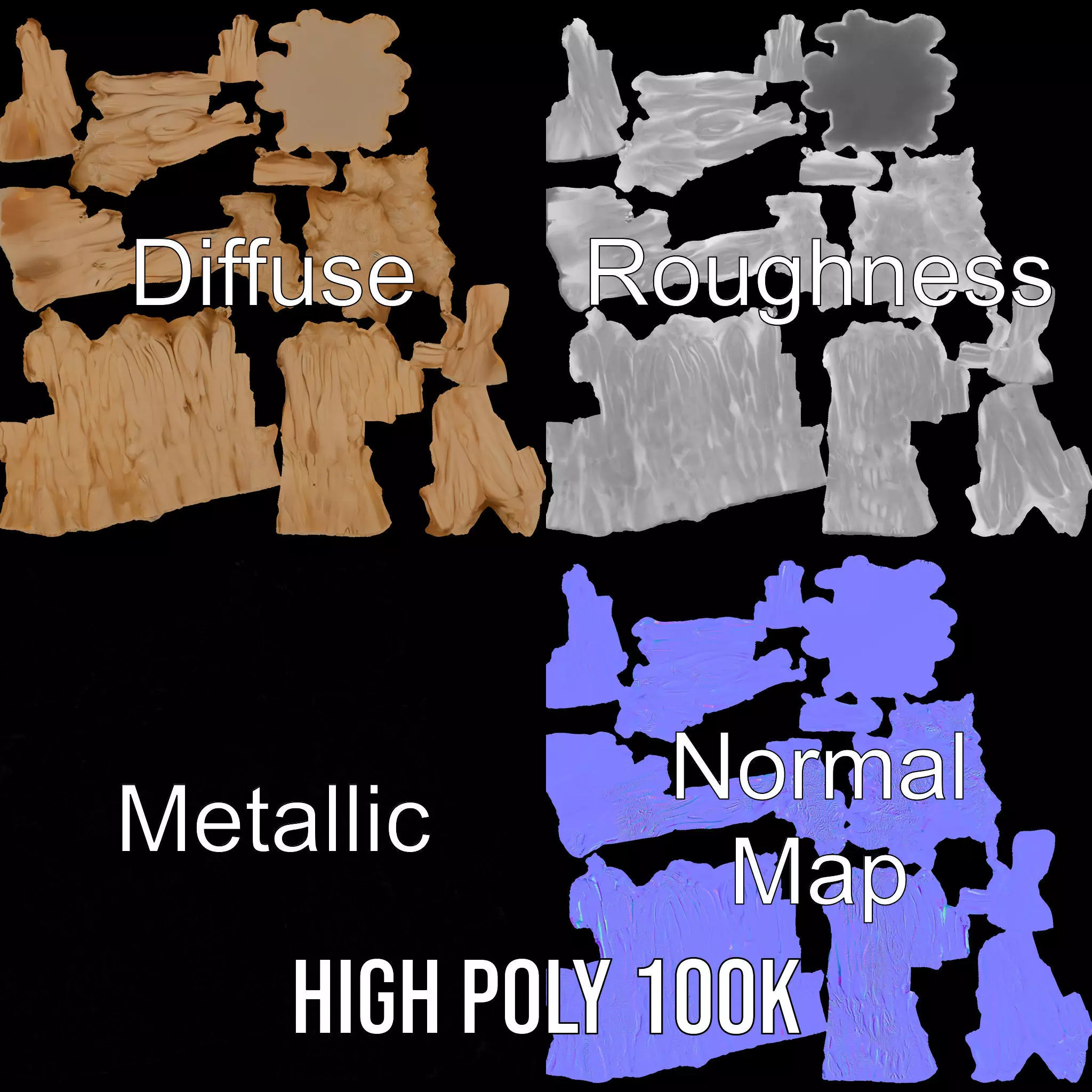 Natural Limestone Formation model pack Low-poly 3D model_3