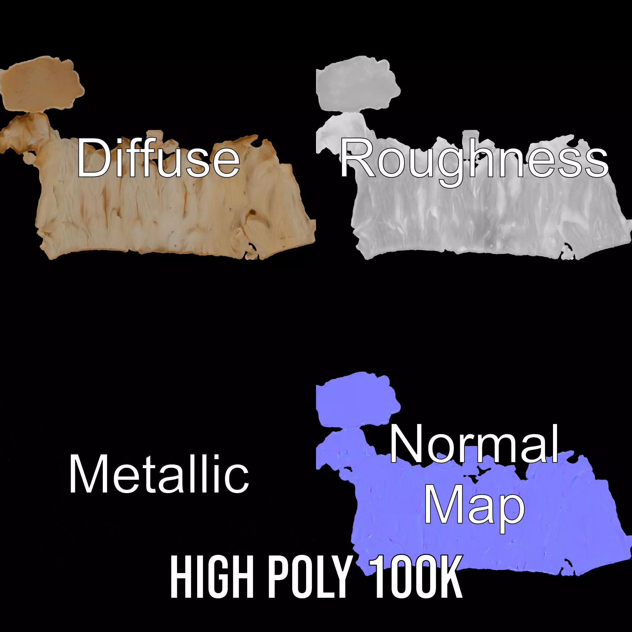 Sandstone Rock Formation model pack Low-poly 3D model_3