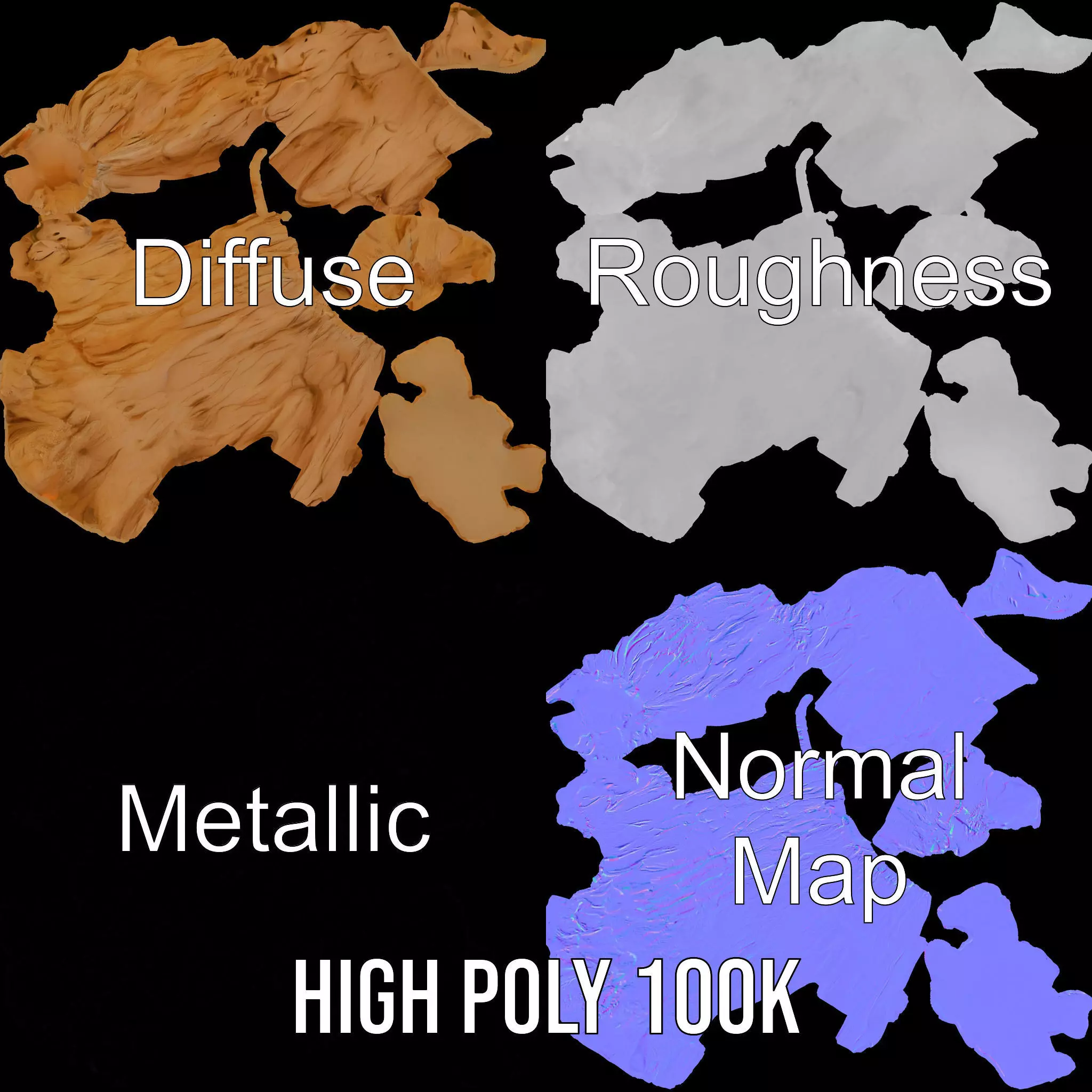 Rugged Sandstone Cliff model pack Low-poly 3D model_3