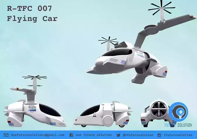 R-TFC 007 Flying Car Free 3D model