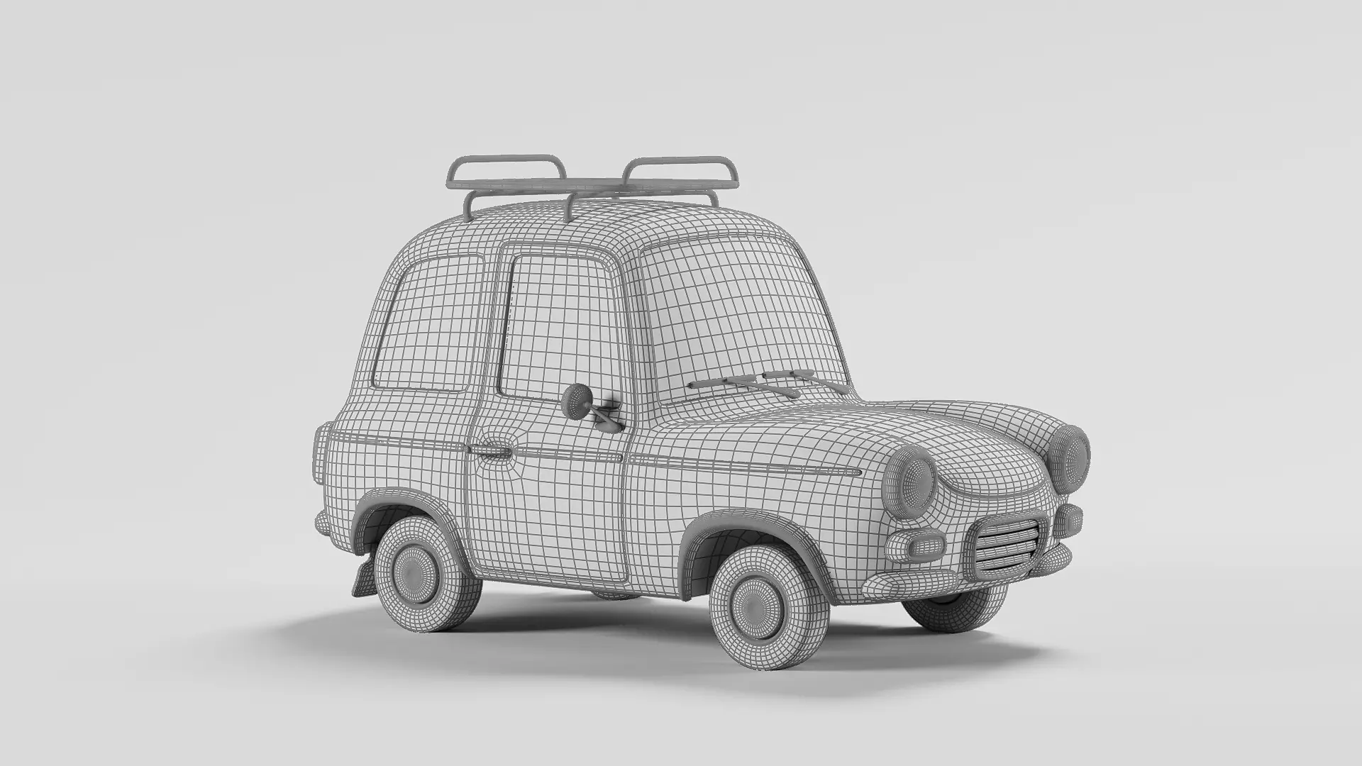 Stylized retro hatchback 3D model_12