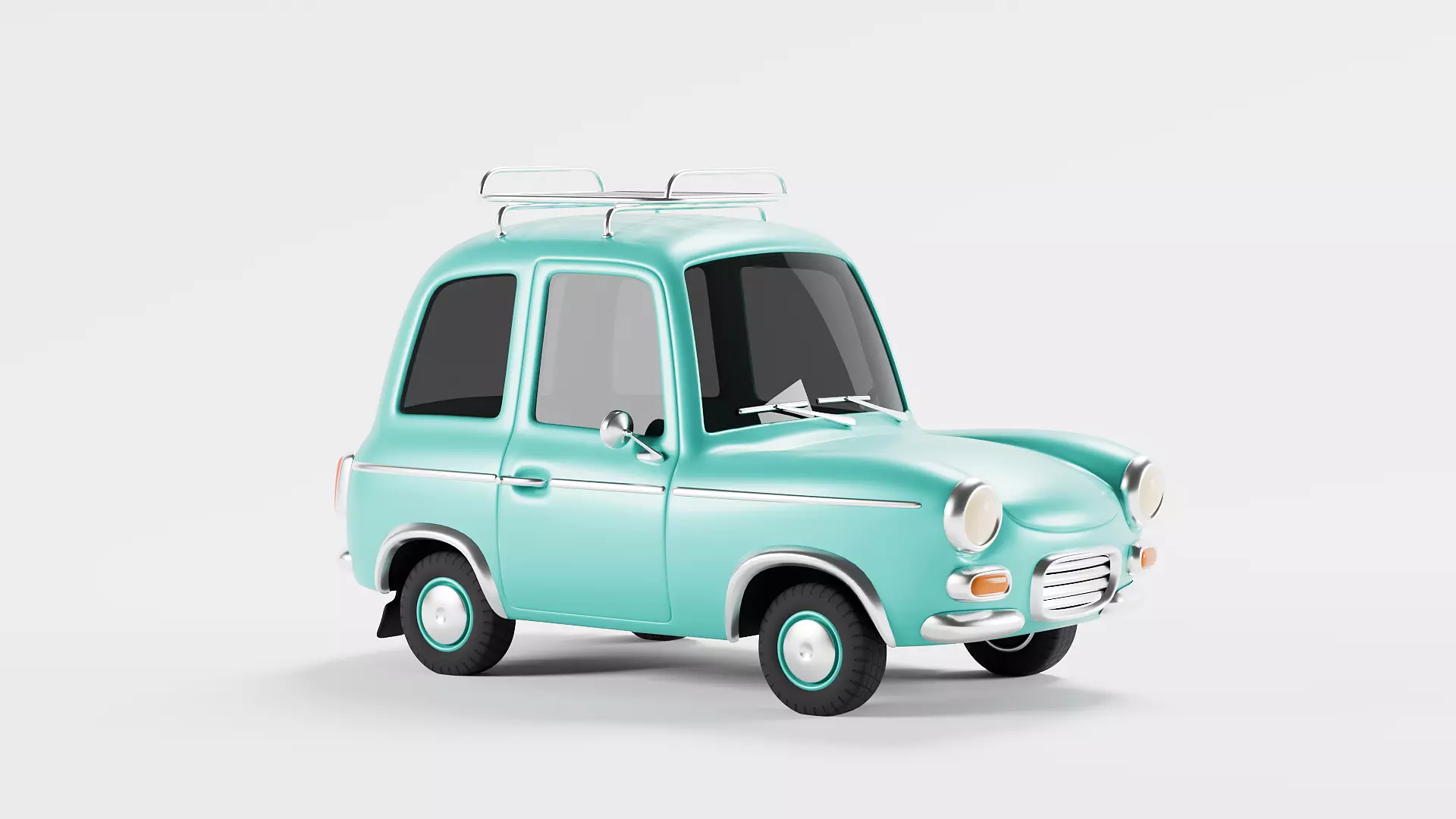 Stylized retro hatchback 3D model_6