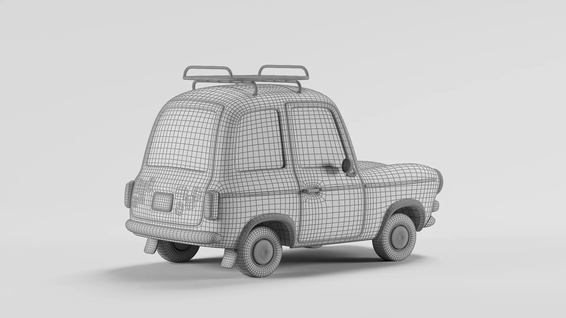 Stylized retro hatchback 3D model_11