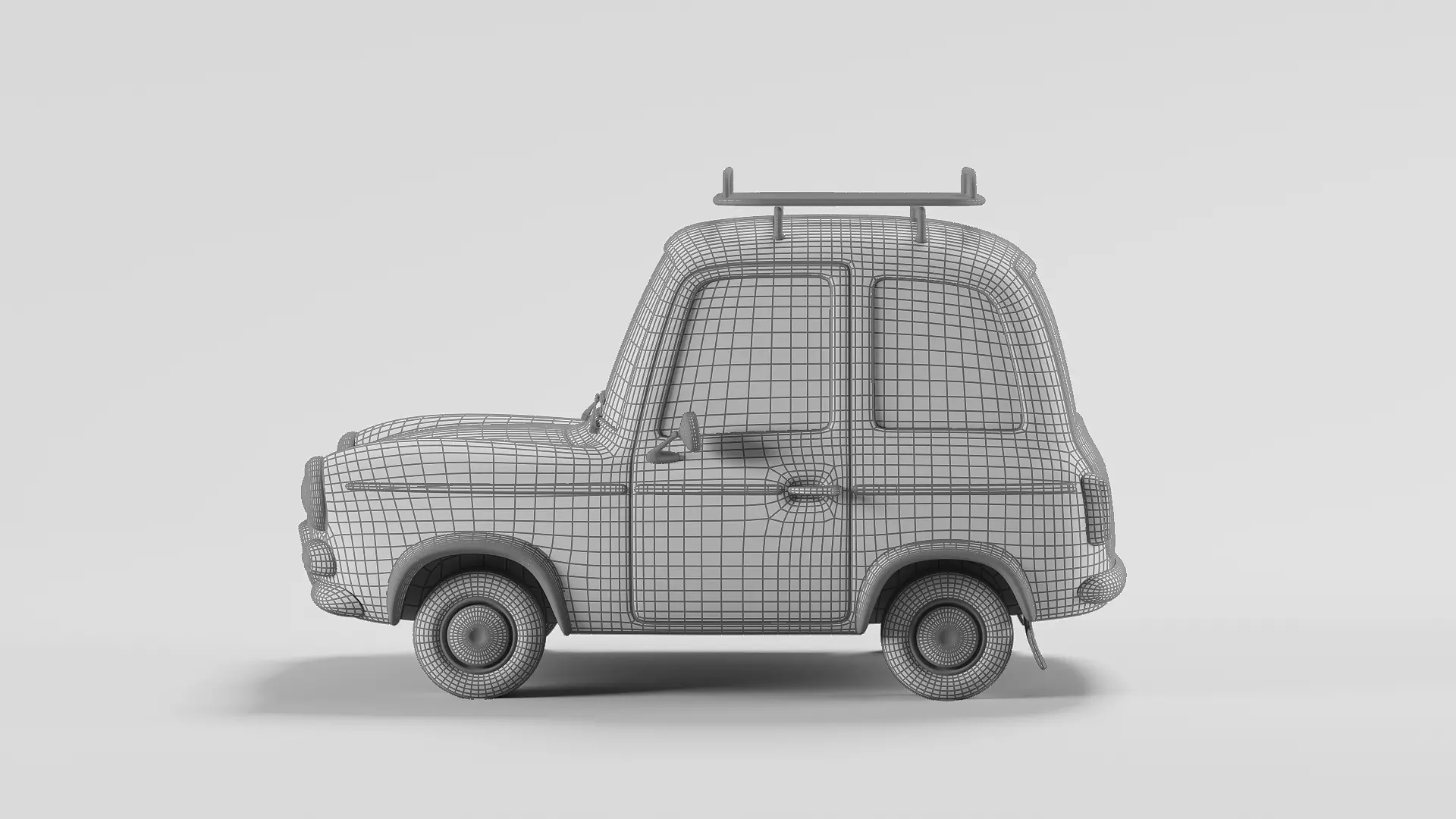 Stylized retro hatchback 3D model_8