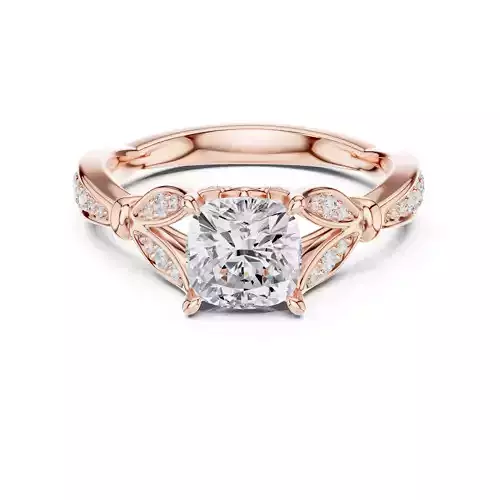 Cushion Cut Diamond Split Shank Wedding Ring 3DM STL Video