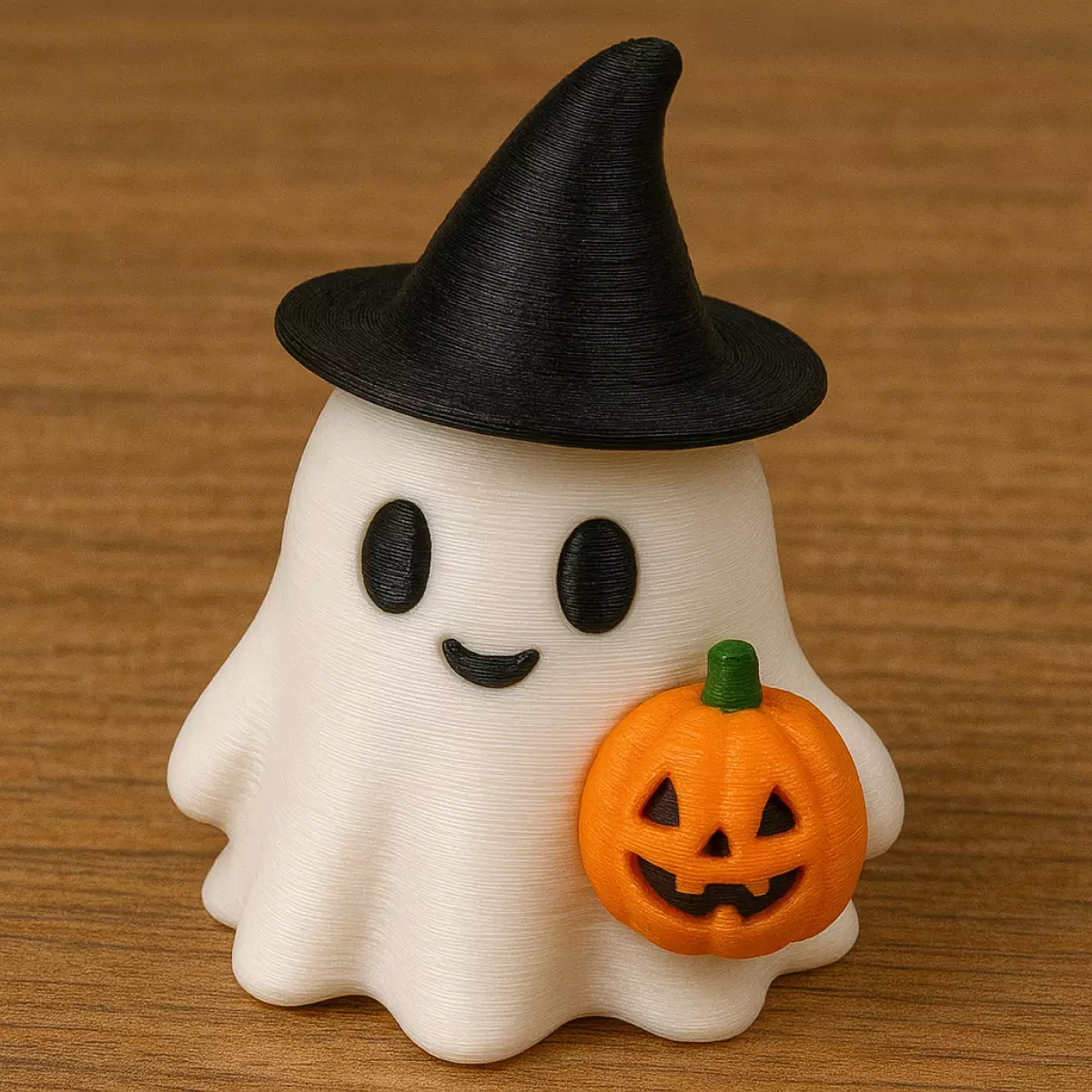 Cute Ghost with Pumpkin 3D print model_0