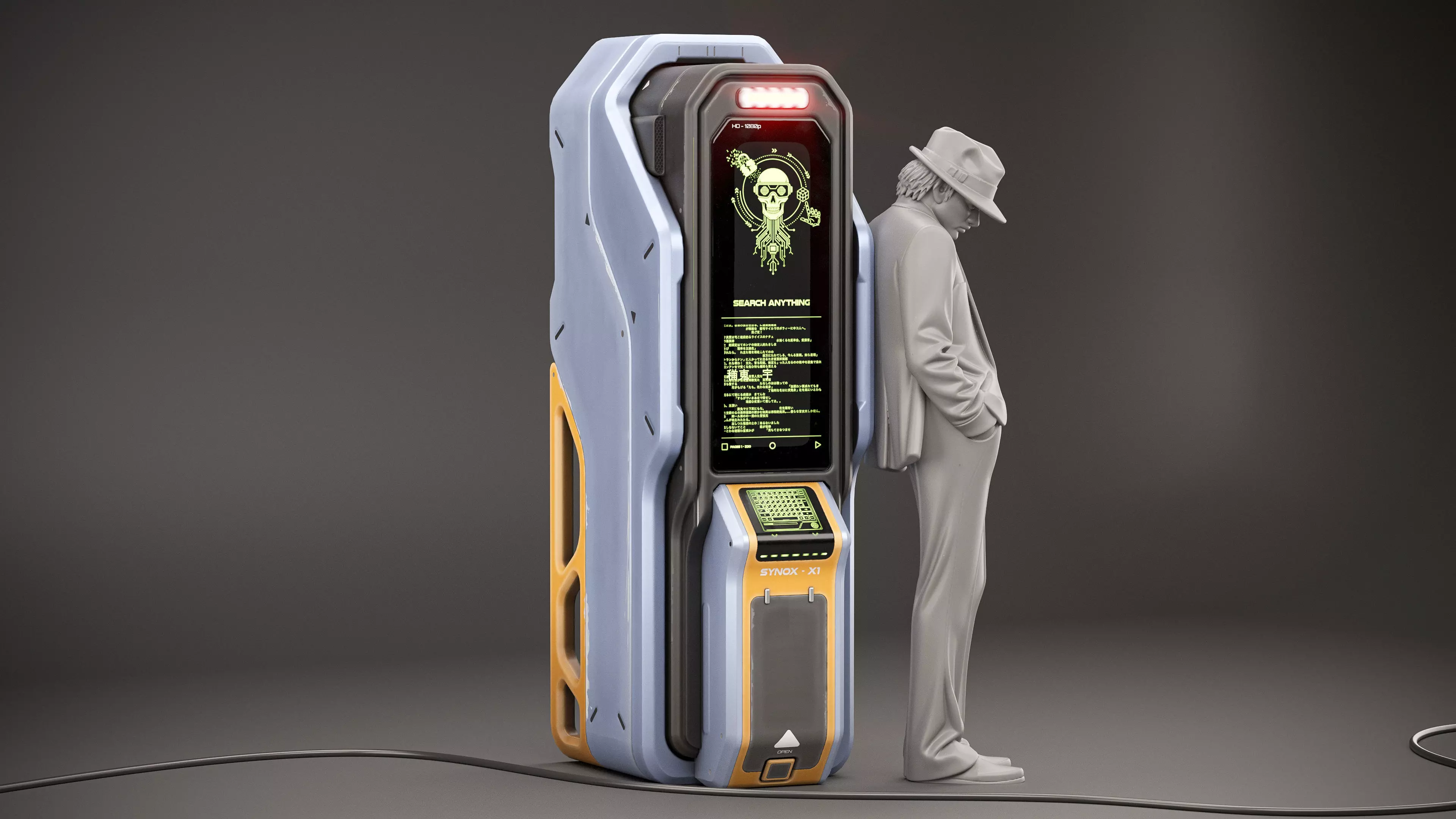 Sci-fi Console X1 PBR Low-poly 3D model_1