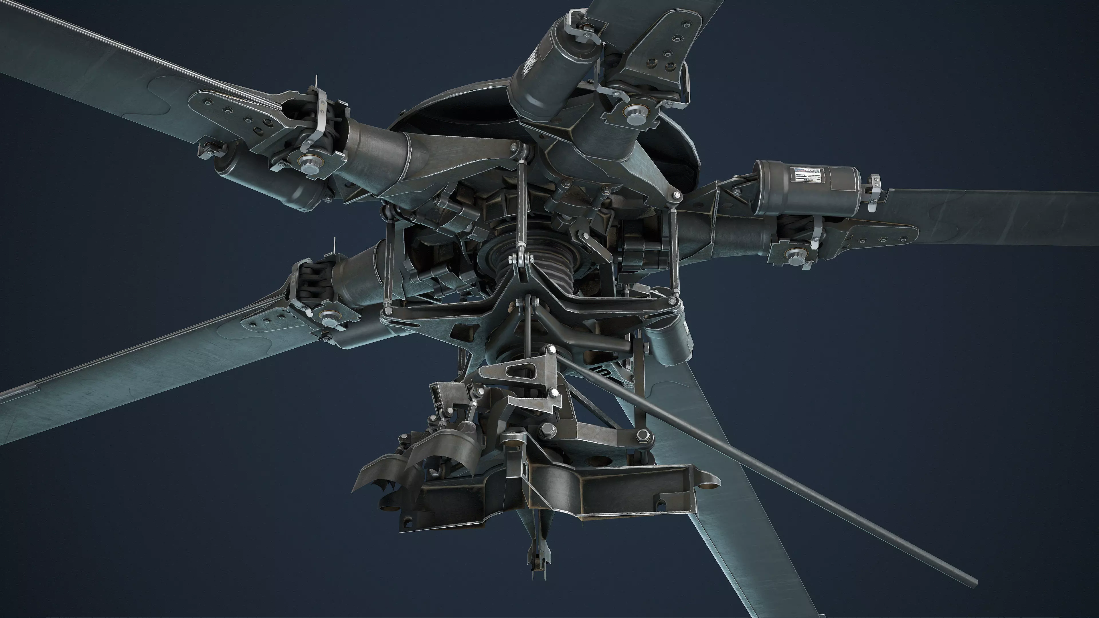 MH-6 Little Bird Rotors Low-Poly Low-poly 3D model_7