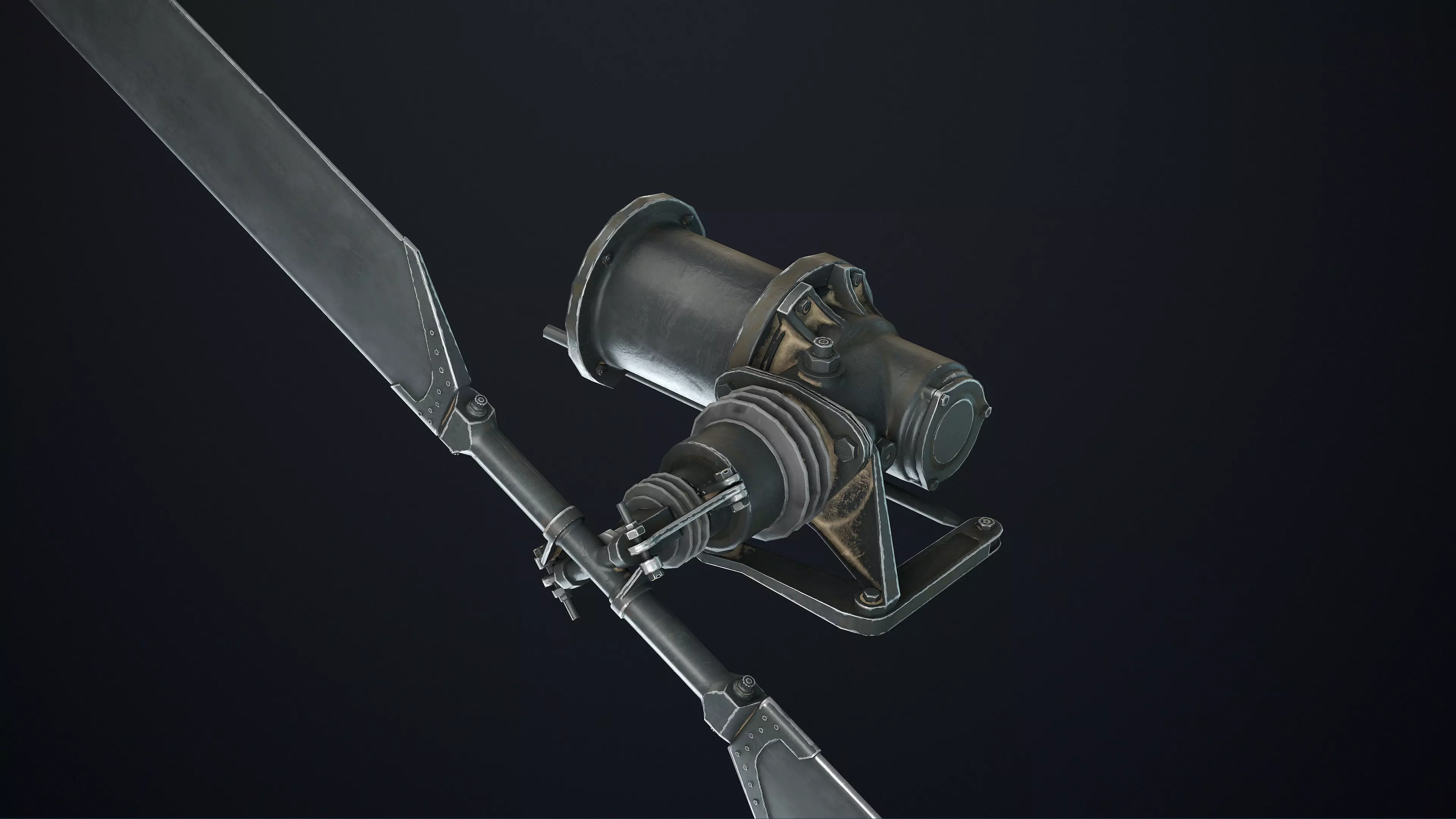 MH-6 Little Bird Rotors Low-Poly Low-poly 3D model_11