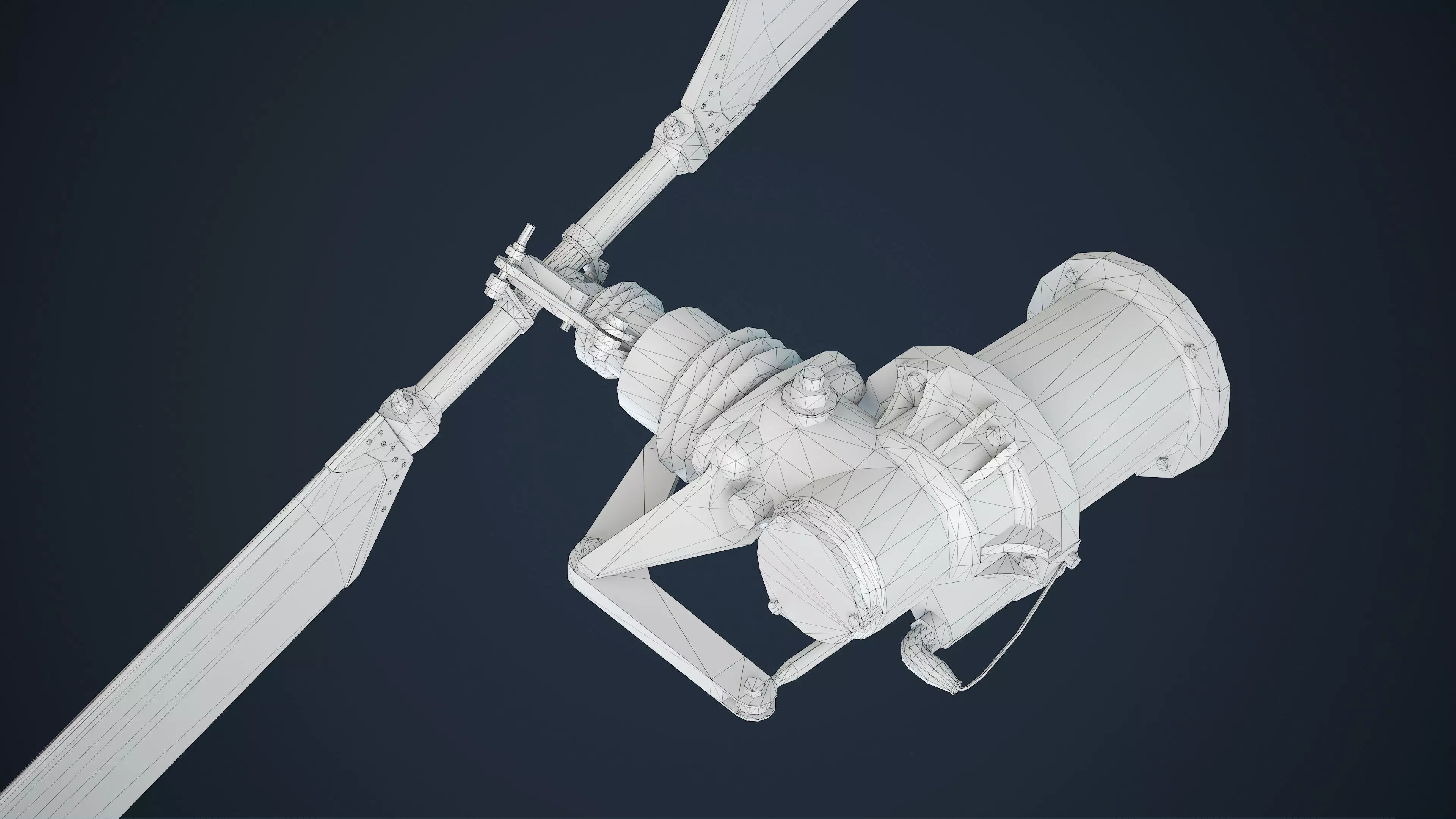 MH-6 Little Bird Rotors Low-Poly Low-poly 3D model_14