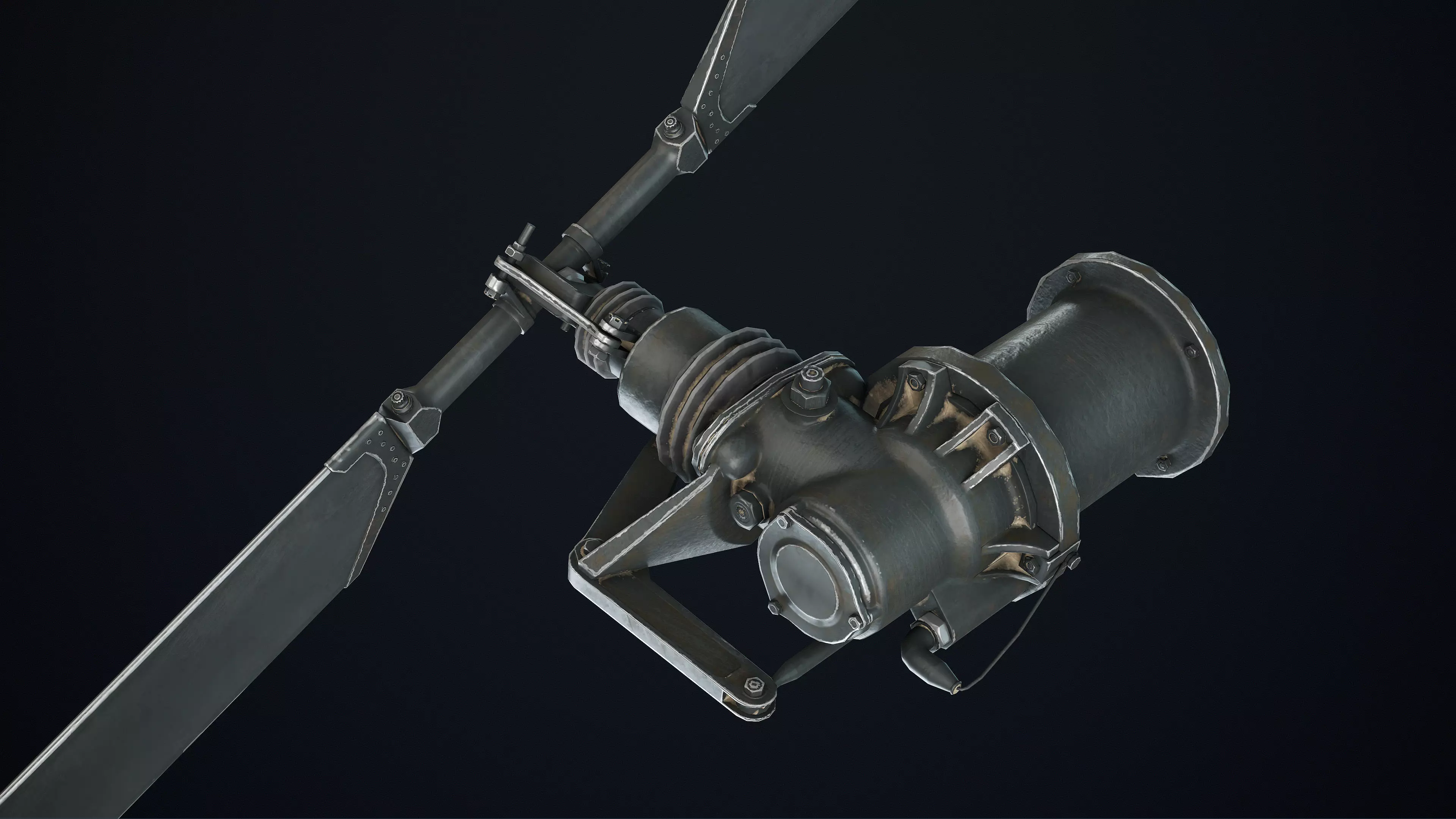 MH-6 Little Bird Rotors Low-Poly Low-poly 3D model_13