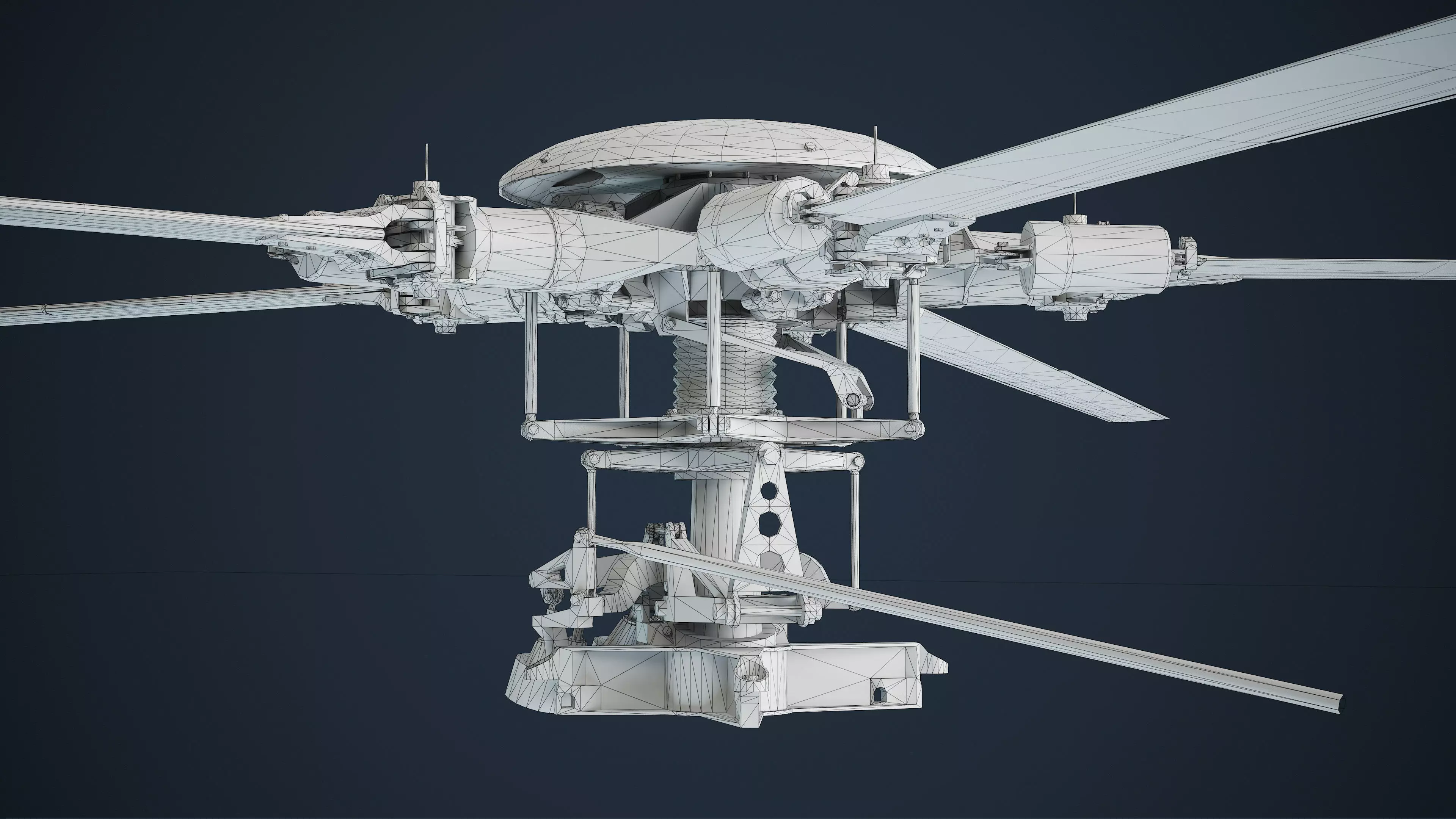 MH-6 Little Bird Rotors Low-Poly Low-poly 3D model_4