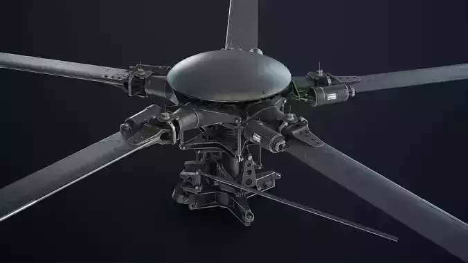 MH-6 Little Bird Rotors Low-Poly Low-poly 3D model