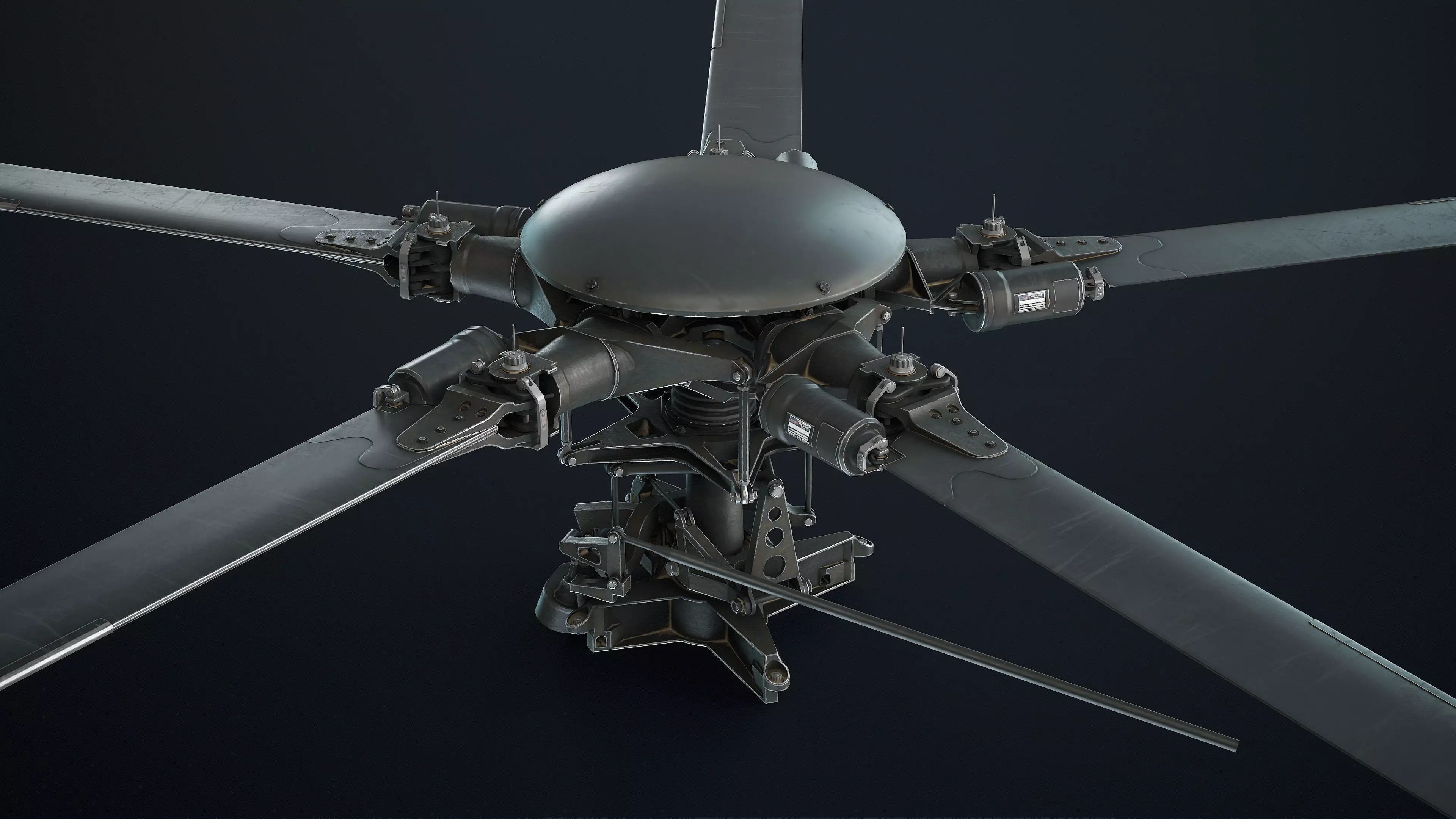 MH-6 Little Bird Rotors Low-Poly Low-poly 3D model_0