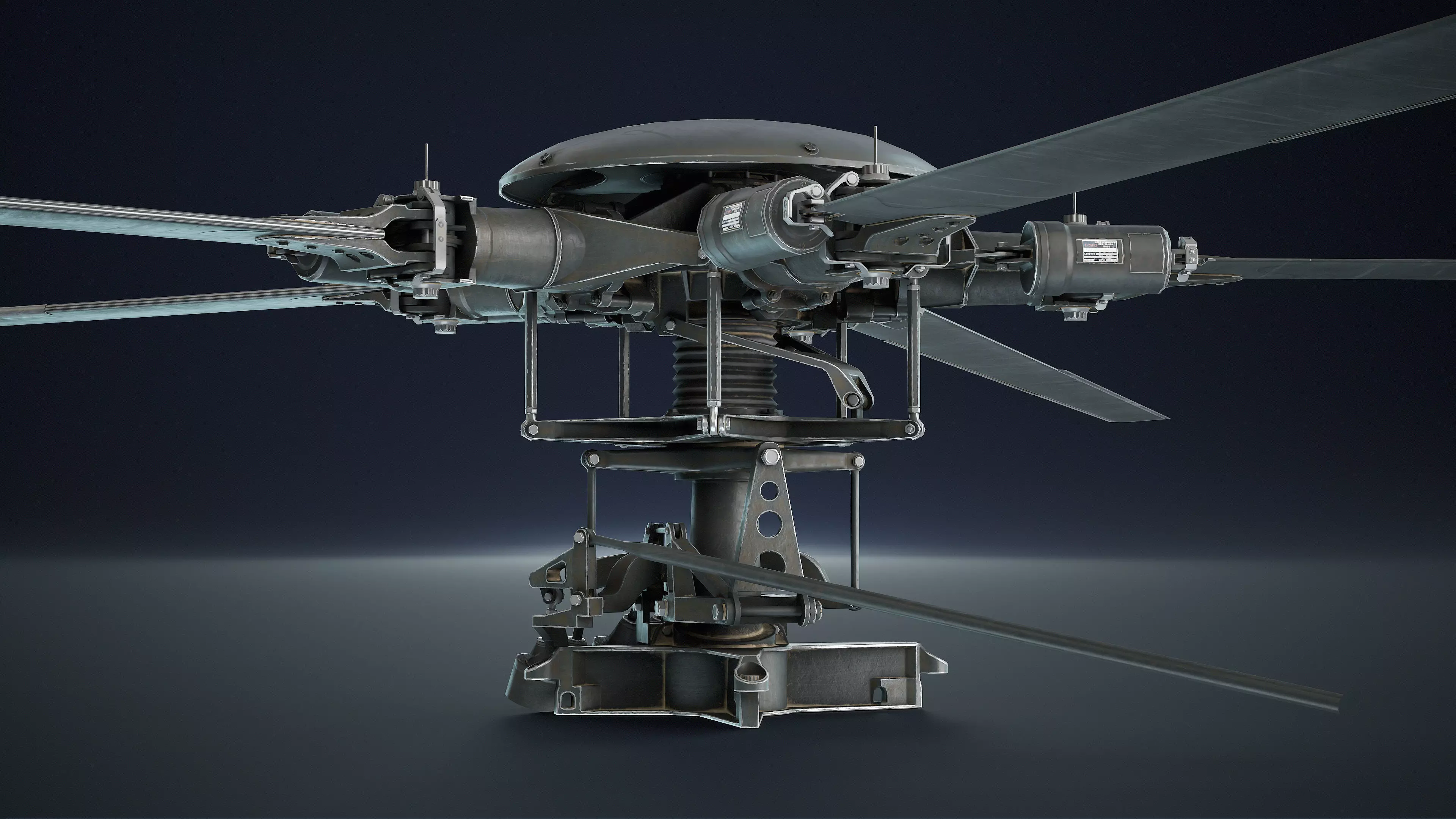 MH-6 Little Bird Rotors Low-Poly Low-poly 3D model_3