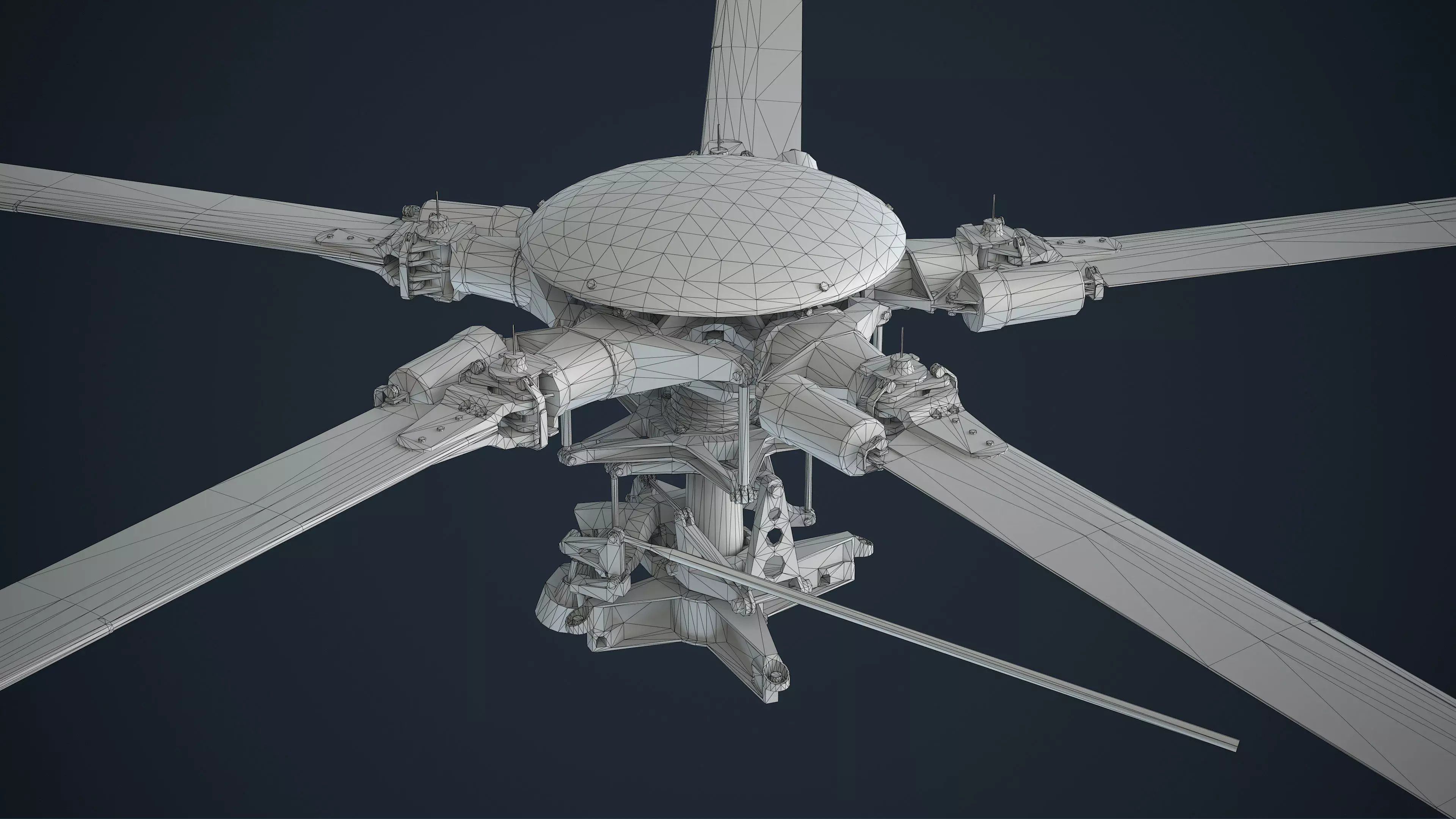 MH-6 Little Bird Rotors Low-Poly Low-poly 3D model_2