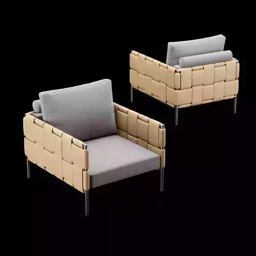 Modern Lounge Armchair - Contemporary Turi Ratio Accent Chair 3D model
