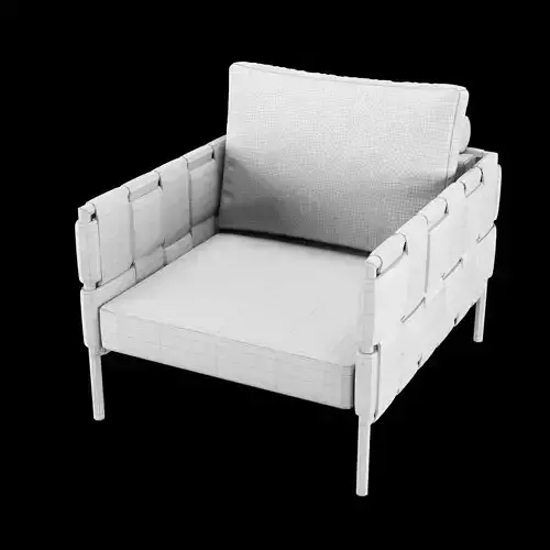 Modern Lounge Armchair - Contemporary Turi Ratio Accent Chair 3D model 6