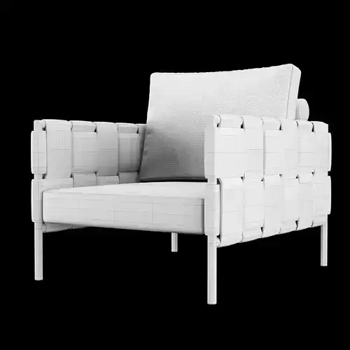 Modern Lounge Armchair - Contemporary Turi Ratio Accent Chair 3D model 4