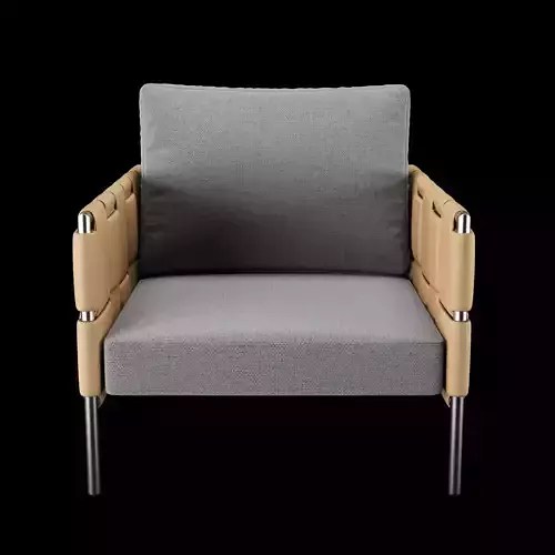 Modern Lounge Armchair - Contemporary Turi Ratio Accent Chair 3D model 7