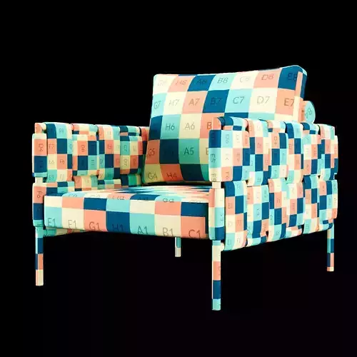 Modern Lounge Armchair - Contemporary Turi Ratio Accent Chair 3D model 3
