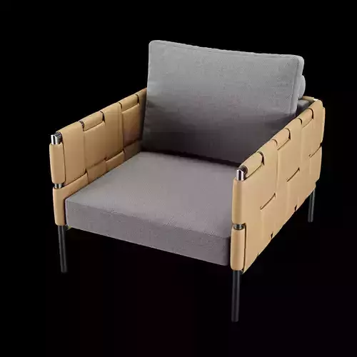 Modern Lounge Armchair - Contemporary Turi Ratio Accent Chair 3D model 5