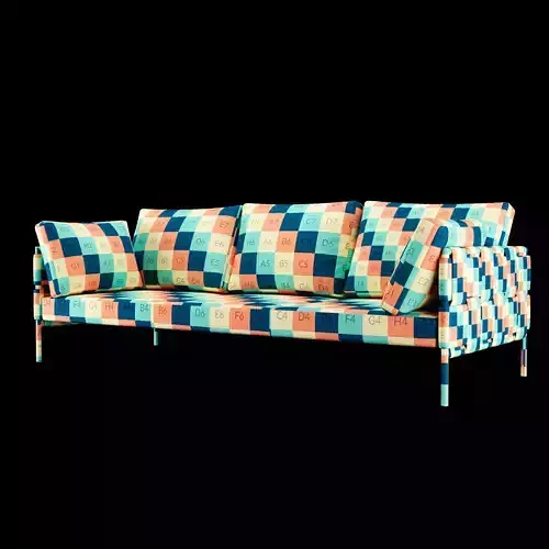 Modern  Contemporary Sofa Turi Ratio  Couch with Pillows  3D model 3