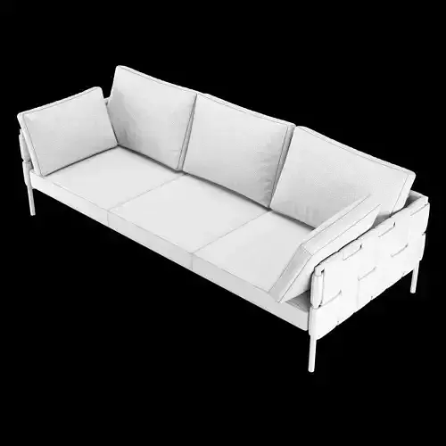 Modern  Contemporary Sofa Turi Ratio  Couch with Pillows  3D model 6