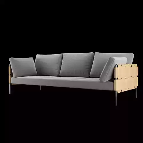 Modern  Contemporary Sofa Turi Ratio  Couch with Pillows  3D model 2
